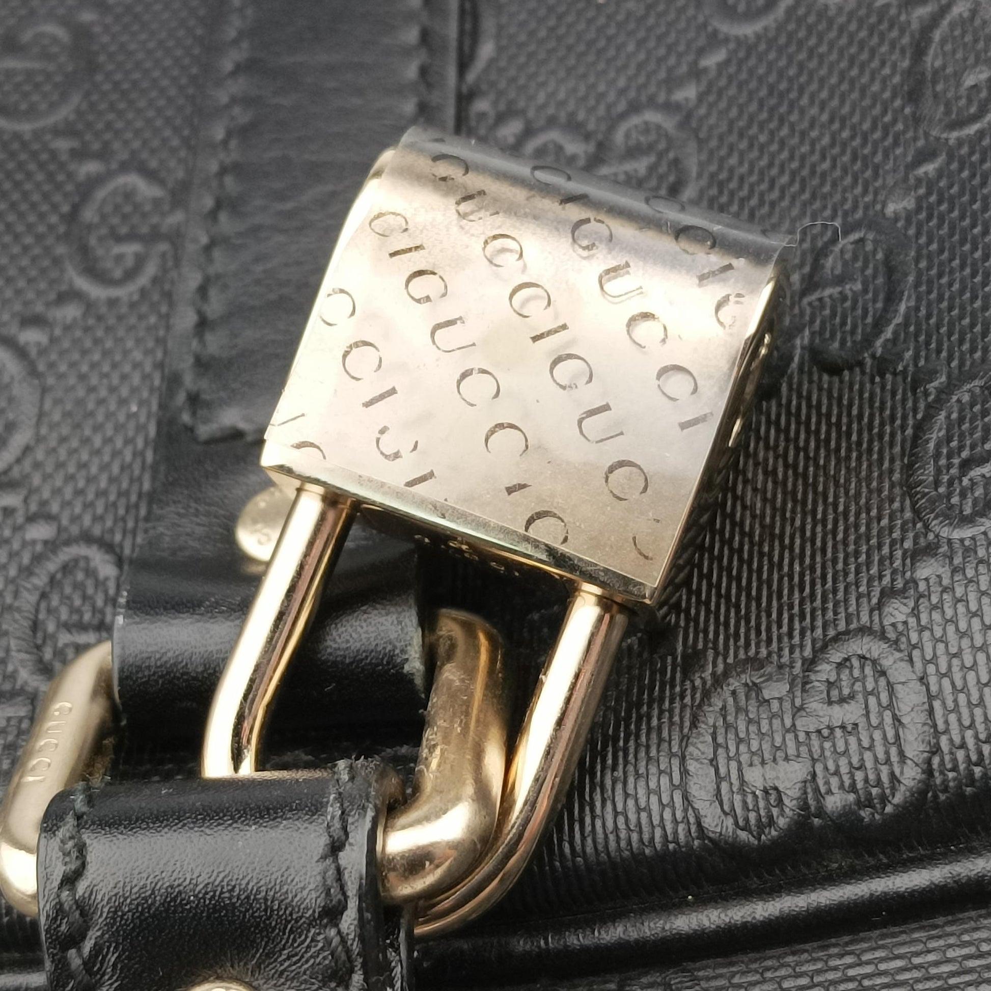 Guccissima Briefcase Black Leather 208463 F017516747グッチシマ ブリーフケース ブラック レザー 208463 F017516747