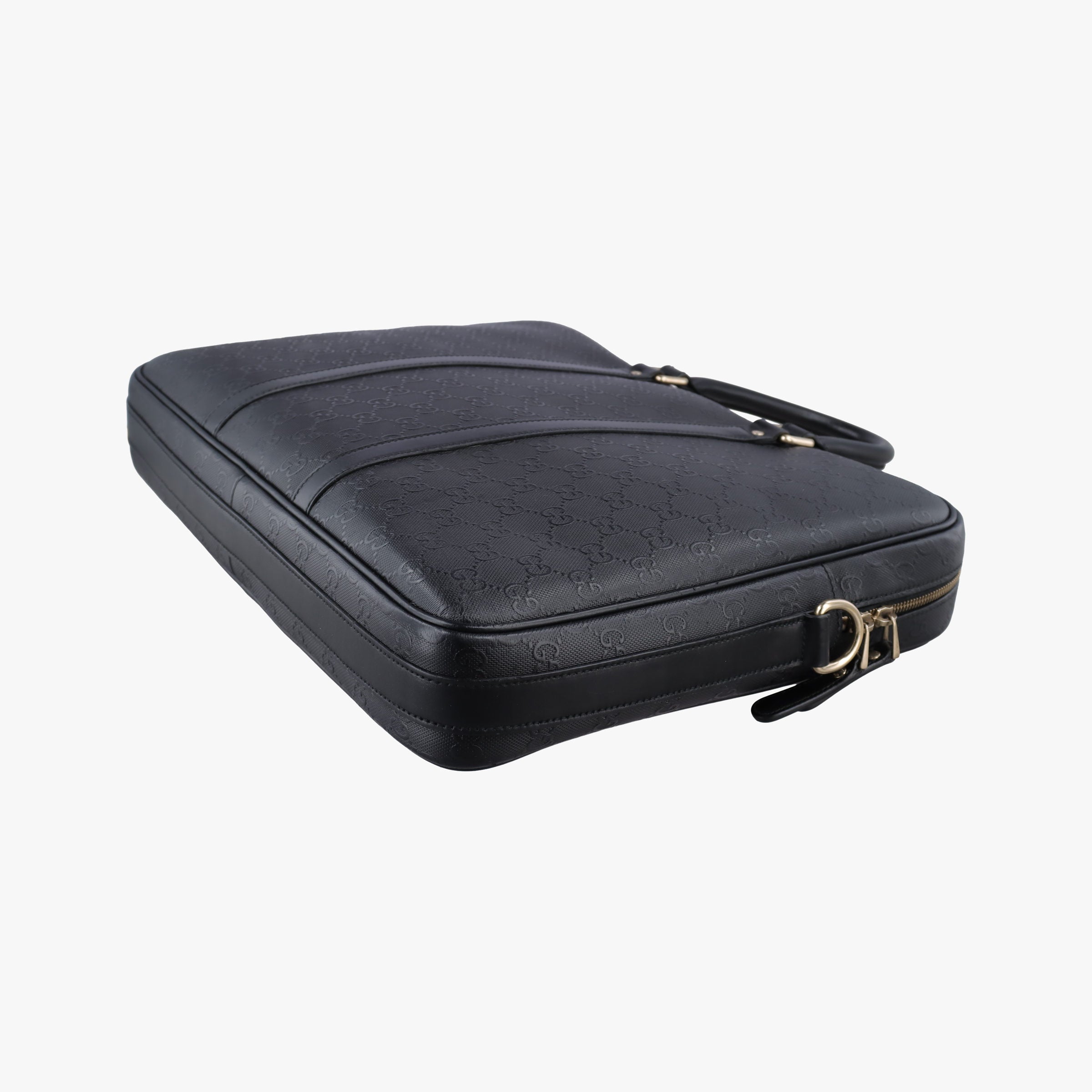 Guccissima Briefcase Black Leather 208463 F017516747グッチシマ ブリーフケース ブラック レザー 208463 F017516747