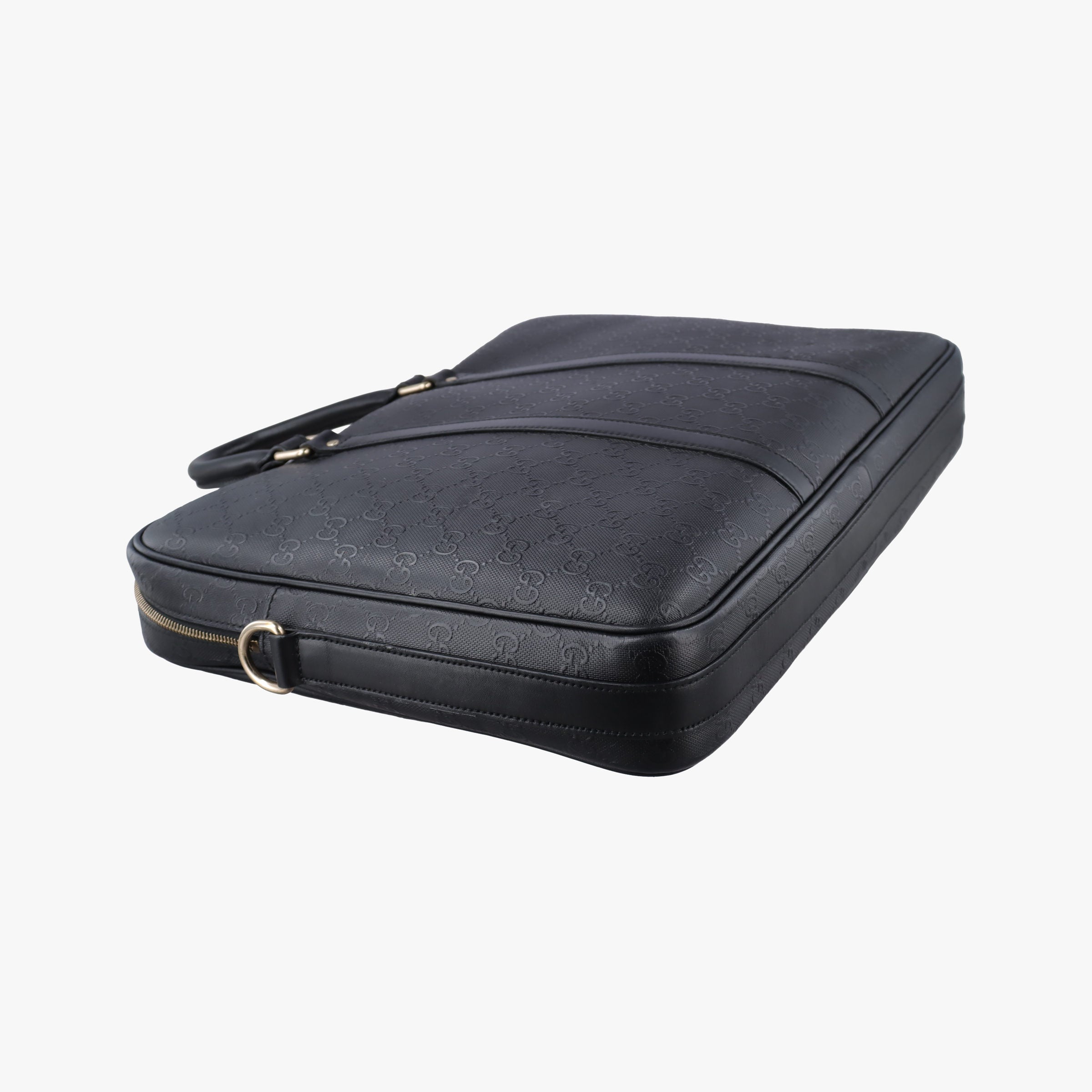 Guccissima Briefcase Black Leather 208463 F017516747グッチシマ ブリーフケース ブラック レザー 208463 F017516747