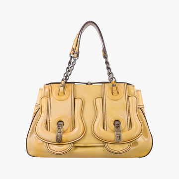B Bag Yellow Patent Leather 8BN165 2415-8BN165-UNU-098Bバッグ イエロー レザー 8BN165 2415-8BN165-UNU-098