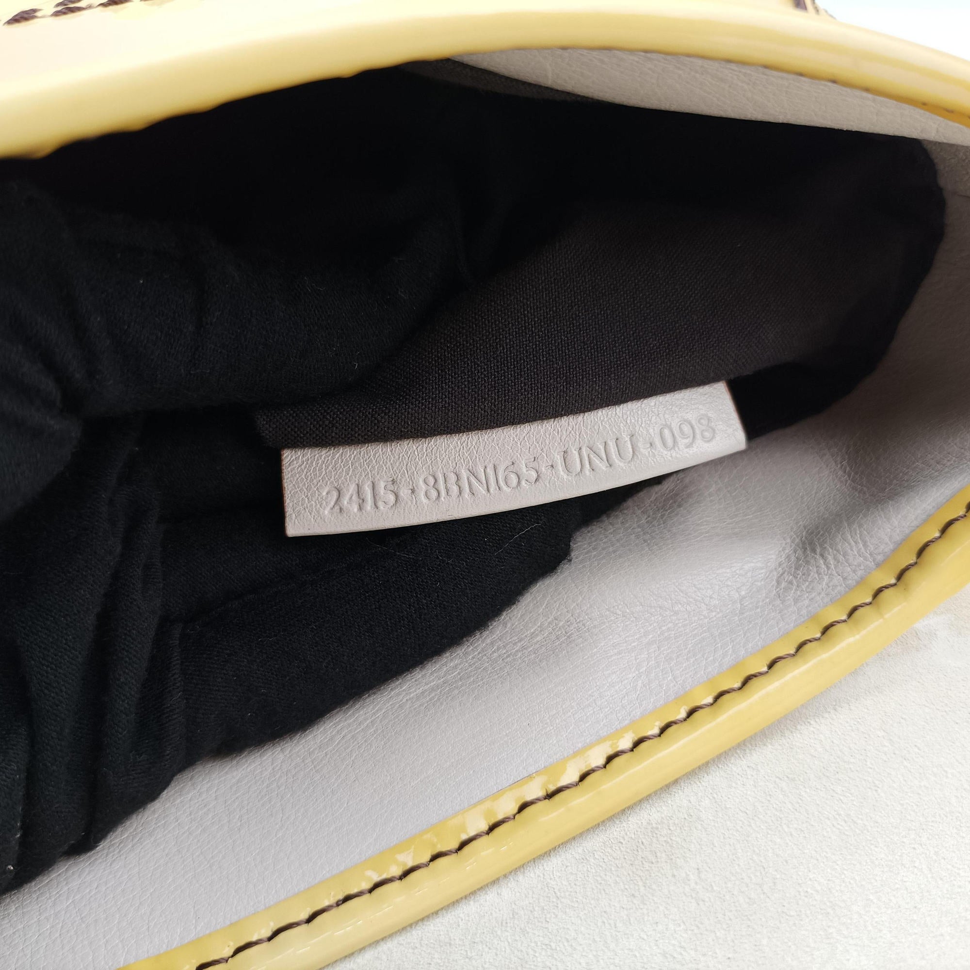 B Bag Yellow Patent Leather 8BN165 2415-8BN165-UNU-098Bバッグ イエロー レザー 8BN165 2415-8BN165-UNU-098