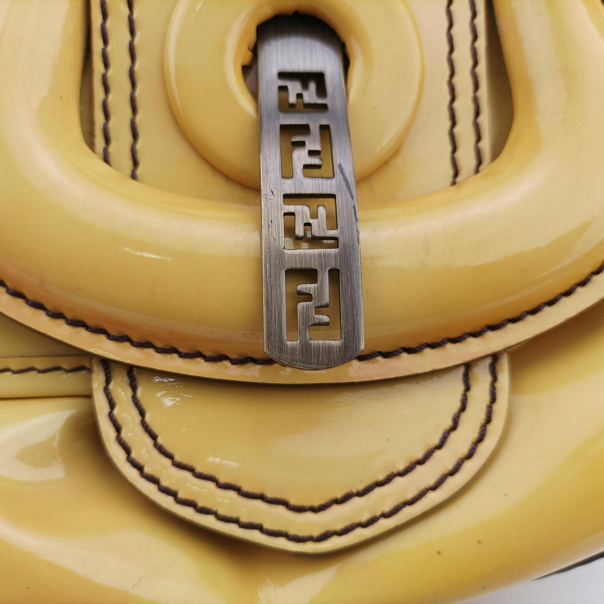 B Bag Yellow Patent Leather 8BN165 2415-8BN165-UNU-098Bバッグ イエロー レザー 8BN165 2415-8BN165-UNU-098