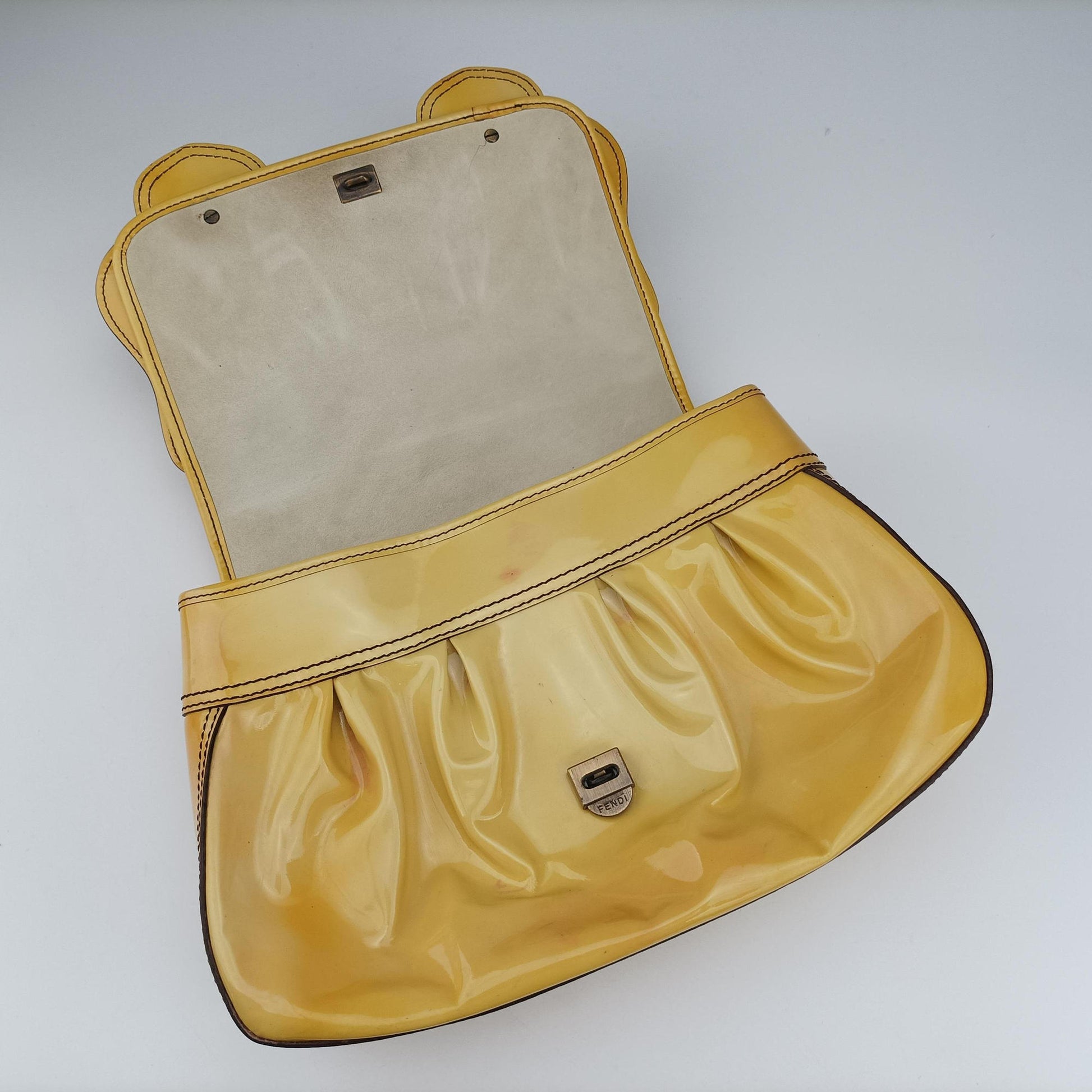 B Bag Yellow Patent Leather 8BN165 2415-8BN165-UNU-098Bバッグ イエロー レザー 8BN165 2415-8BN165-UNU-098