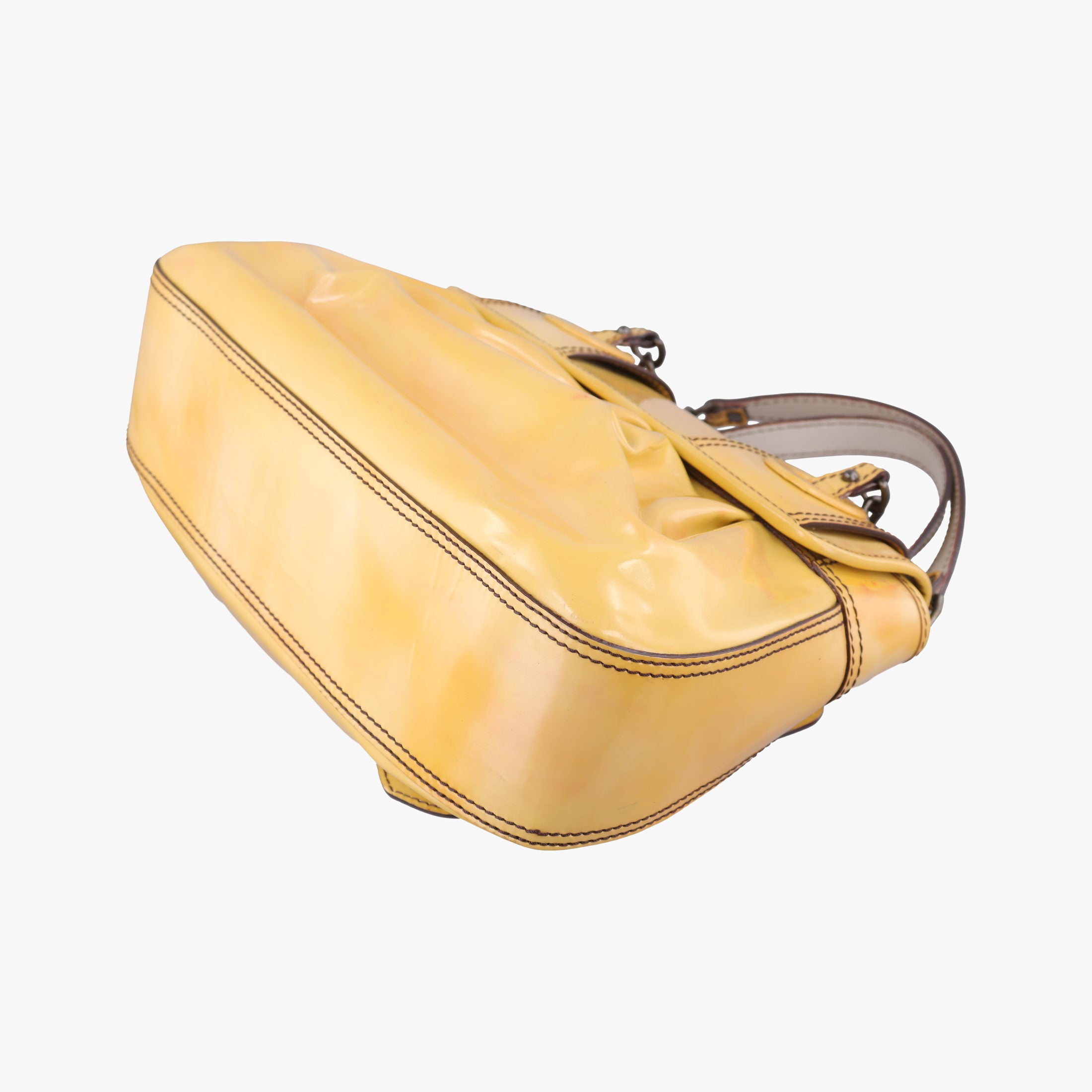B Bag Yellow Patent Leather 8BN165 2415-8BN165-UNU-098Bバッグ イエロー レザー 8BN165 2415-8BN165-UNU-098