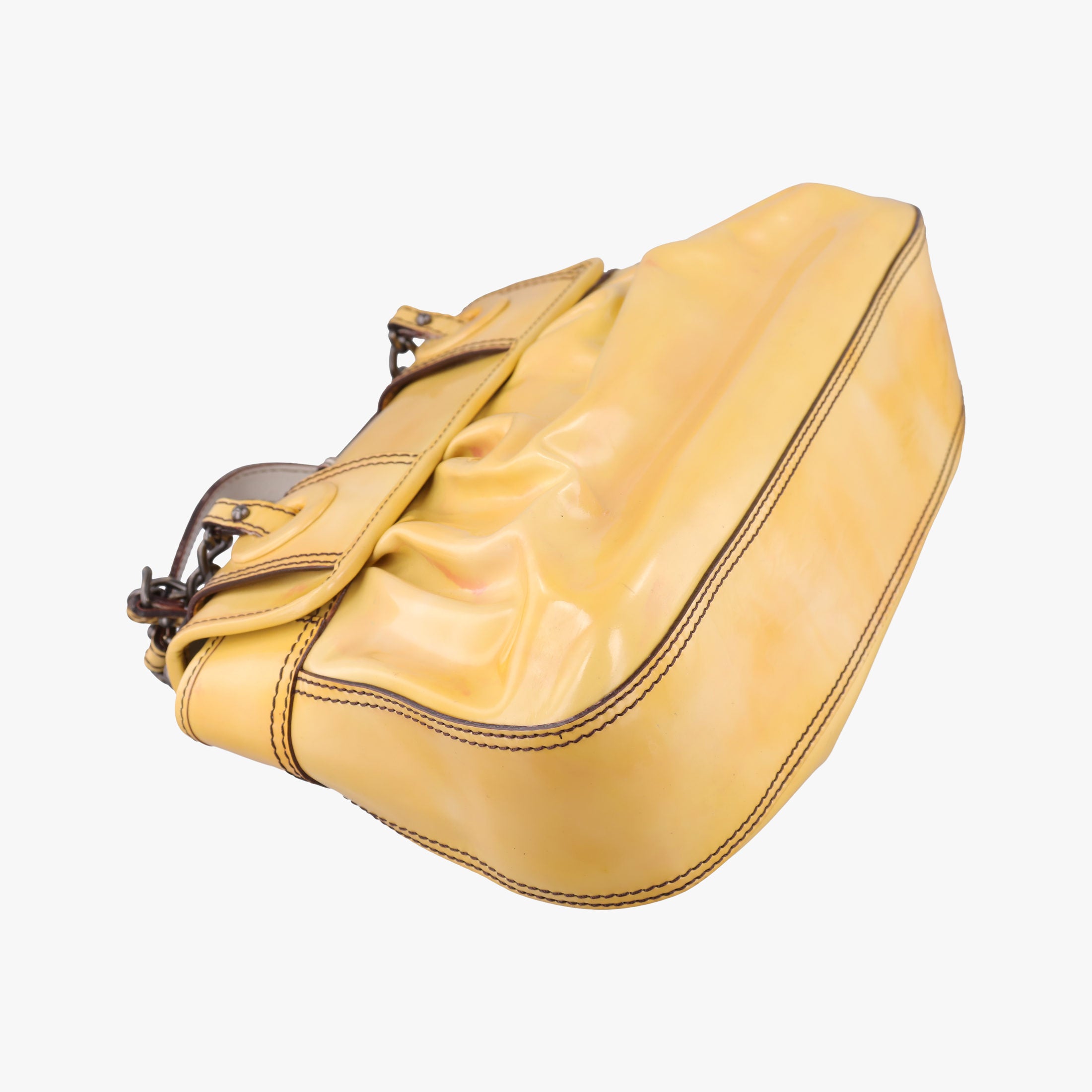 B Bag Yellow Patent Leather 8BN165 2415-8BN165-UNU-098Bバッグ イエロー レザー 8BN165 2415-8BN165-UNU-098