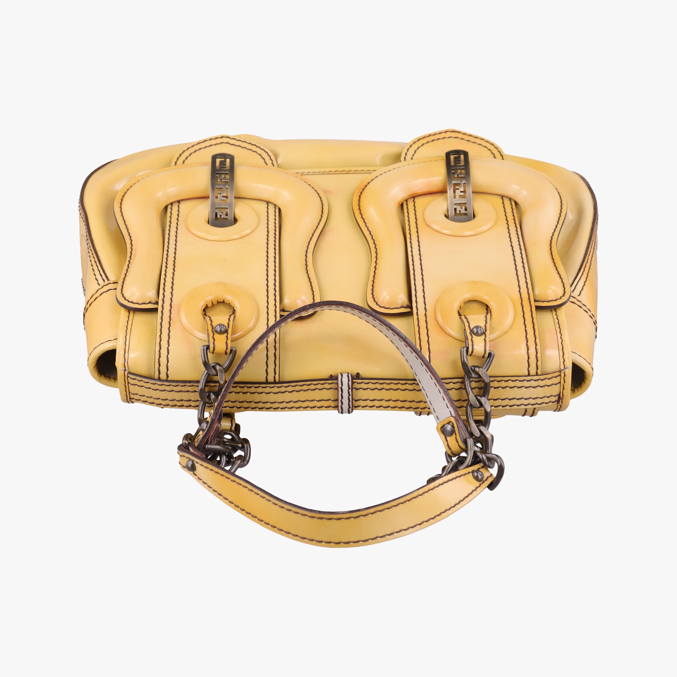 B Bag Yellow Patent Leather 8BN165 2415-8BN165-UNU-098Bバッグ イエロー レザー 8BN165 2415-8BN165-UNU-098
