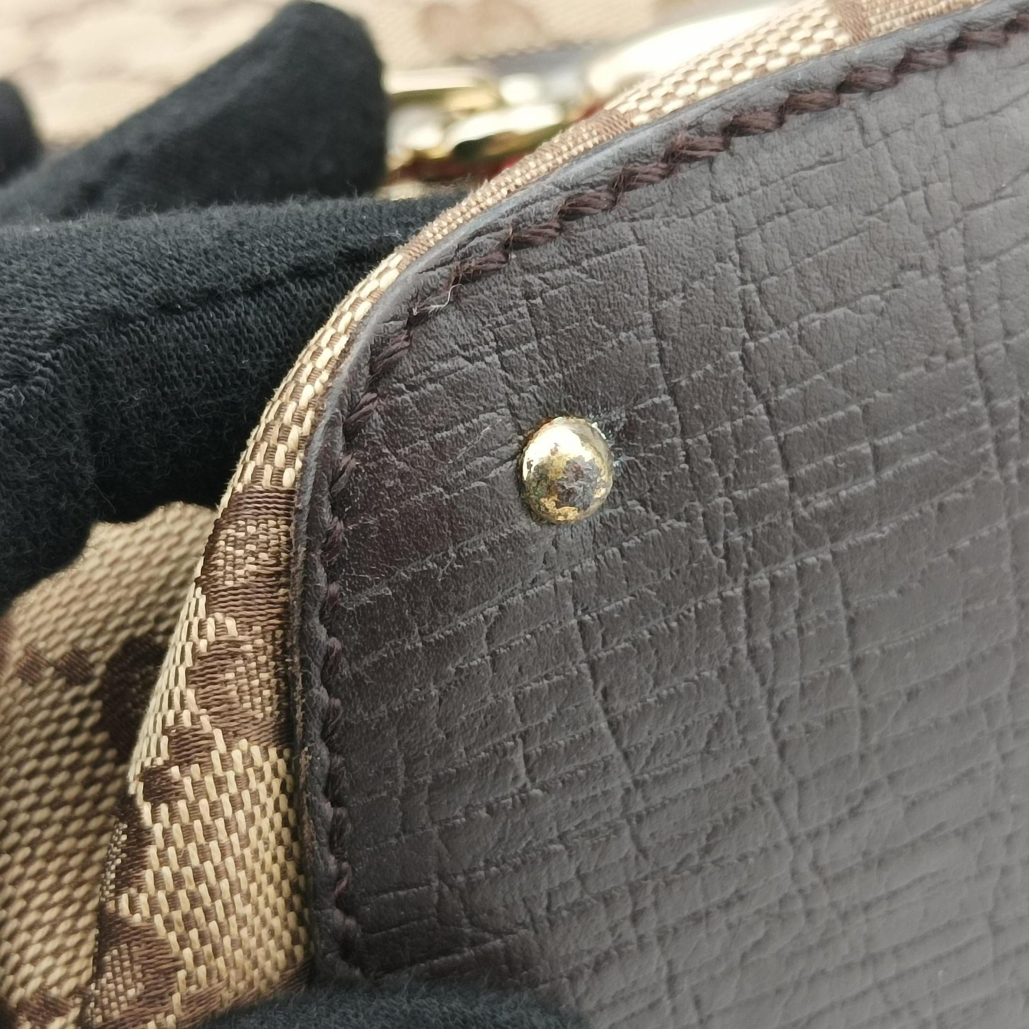 Horsebit Hasler beige×Brown canvas×leather 137385 ホースビット ハスラー ベージュ×ブラウン キャンバス×レザー 137385 