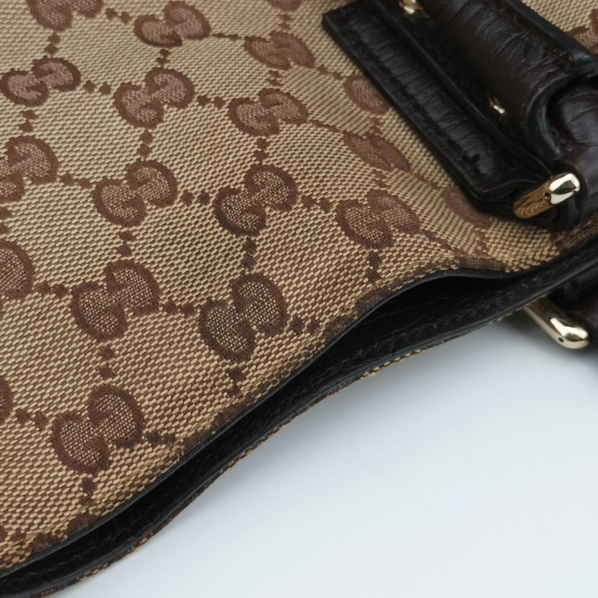 Horsebit Hasler beige×Brown canvas×leather 137385 ホースビット ハスラー ベージュ×ブラウン キャンバス×レザー 137385 