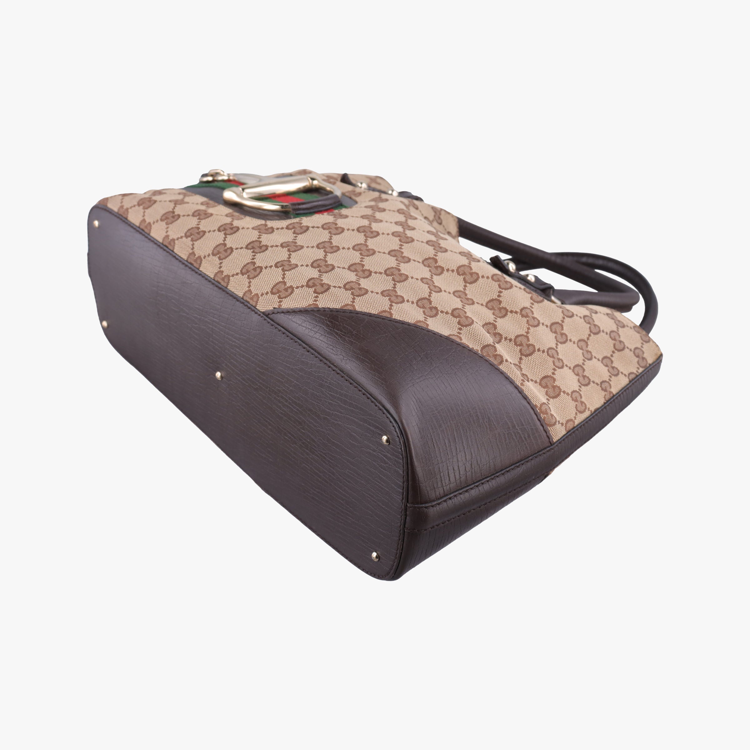 Horsebit Hasler beige×Brown canvas×leather 137385 ホースビット ハスラー ベージュ×ブラウン キャンバス×レザー 137385 