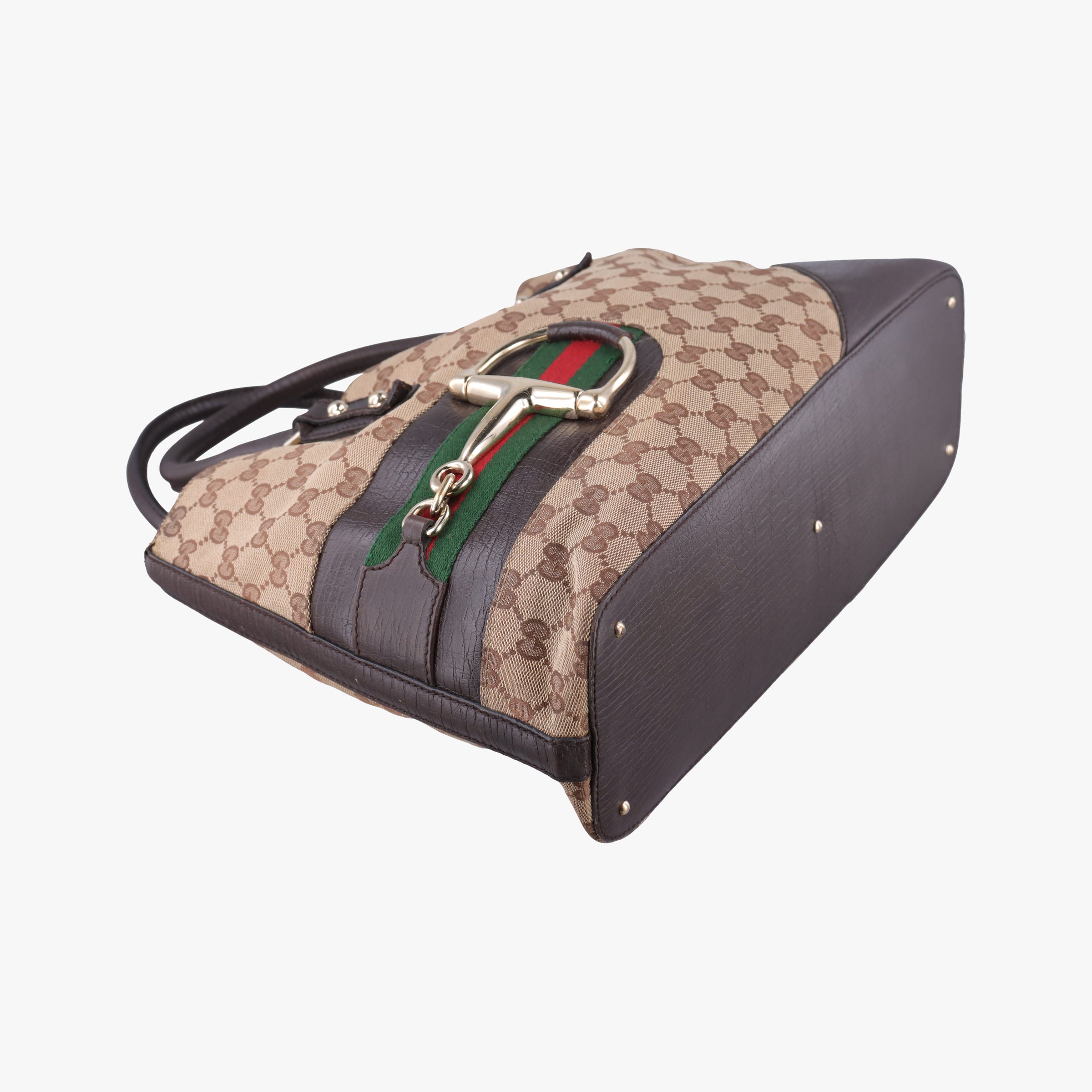 Horsebit Hasler beige×Brown canvas×leather 137385 ホースビット ハスラー ベージュ×ブラウン キャンバス×レザー 137385 