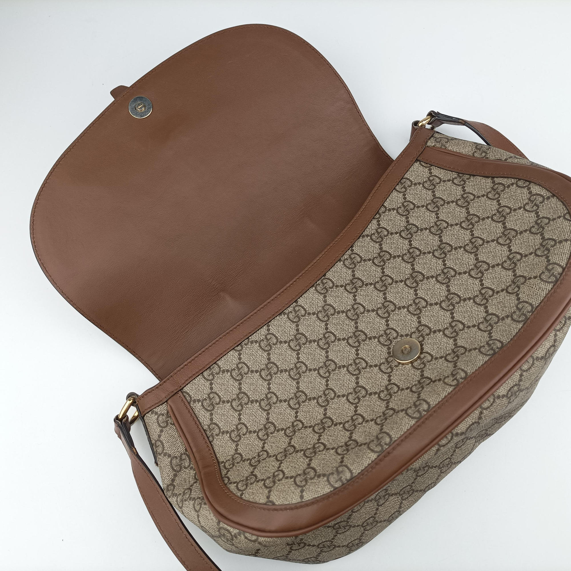 Sukey khaki×brown canvas × leather 336748 G015368641スーキー カーキ×ブラウン キャンバス×レザー 336748 G015368641