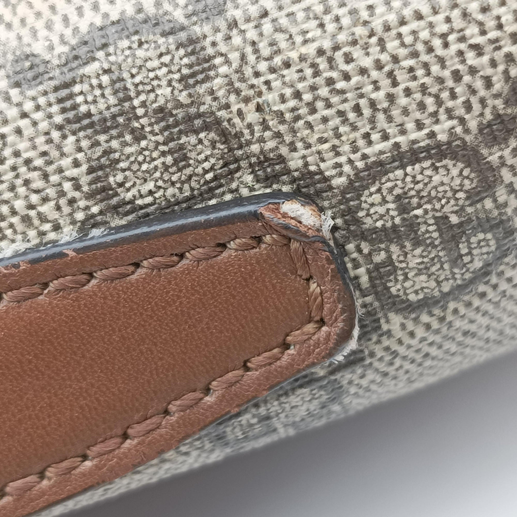 Sukey khaki×brown canvas × leather 336748 G015368641スーキー カーキ×ブラウン キャンバス×レザー 336748 G015368641
