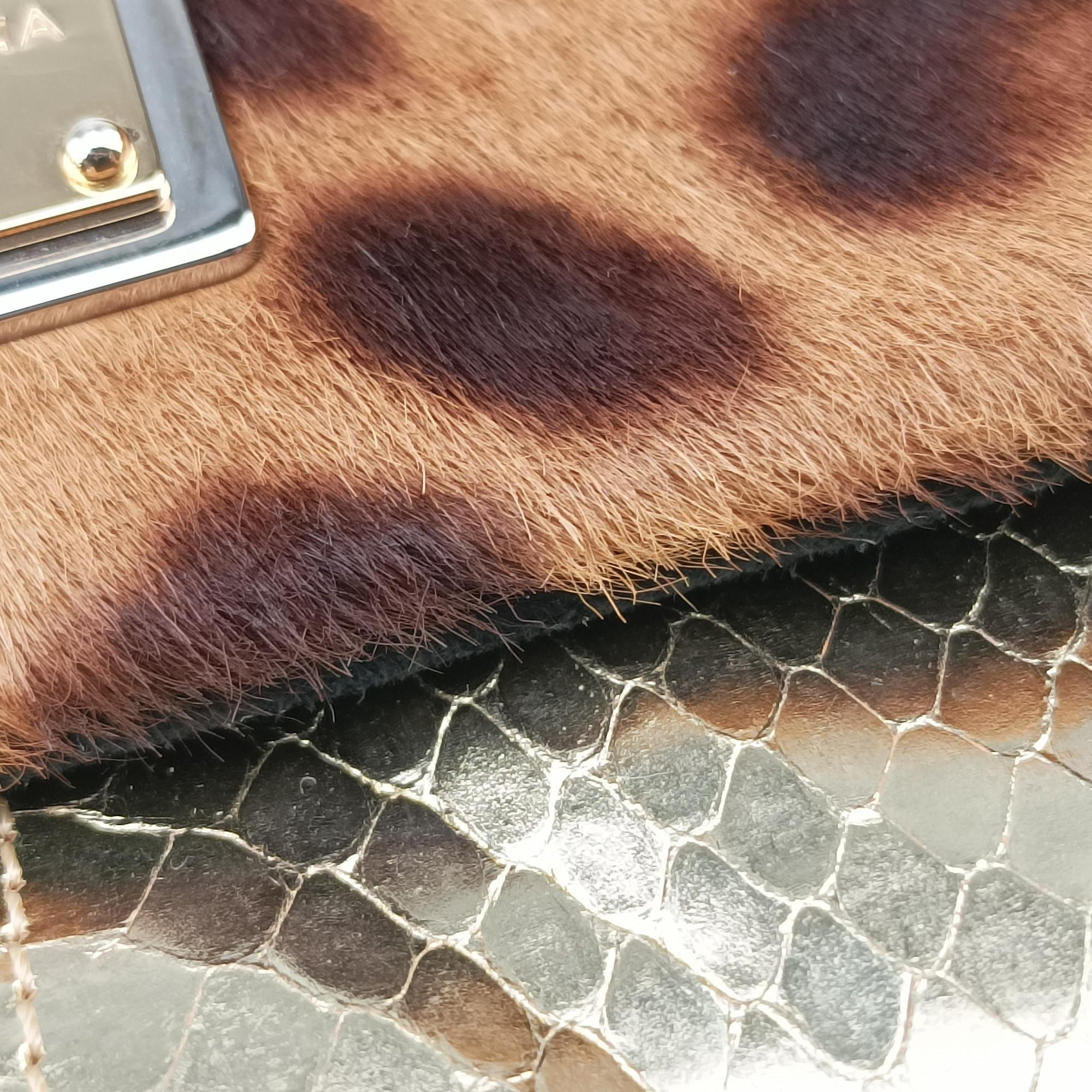 Leopard print Multicolour ponyhair×snakeskin レオパード柄 マルチカラー ハラコ×ヘビ革 