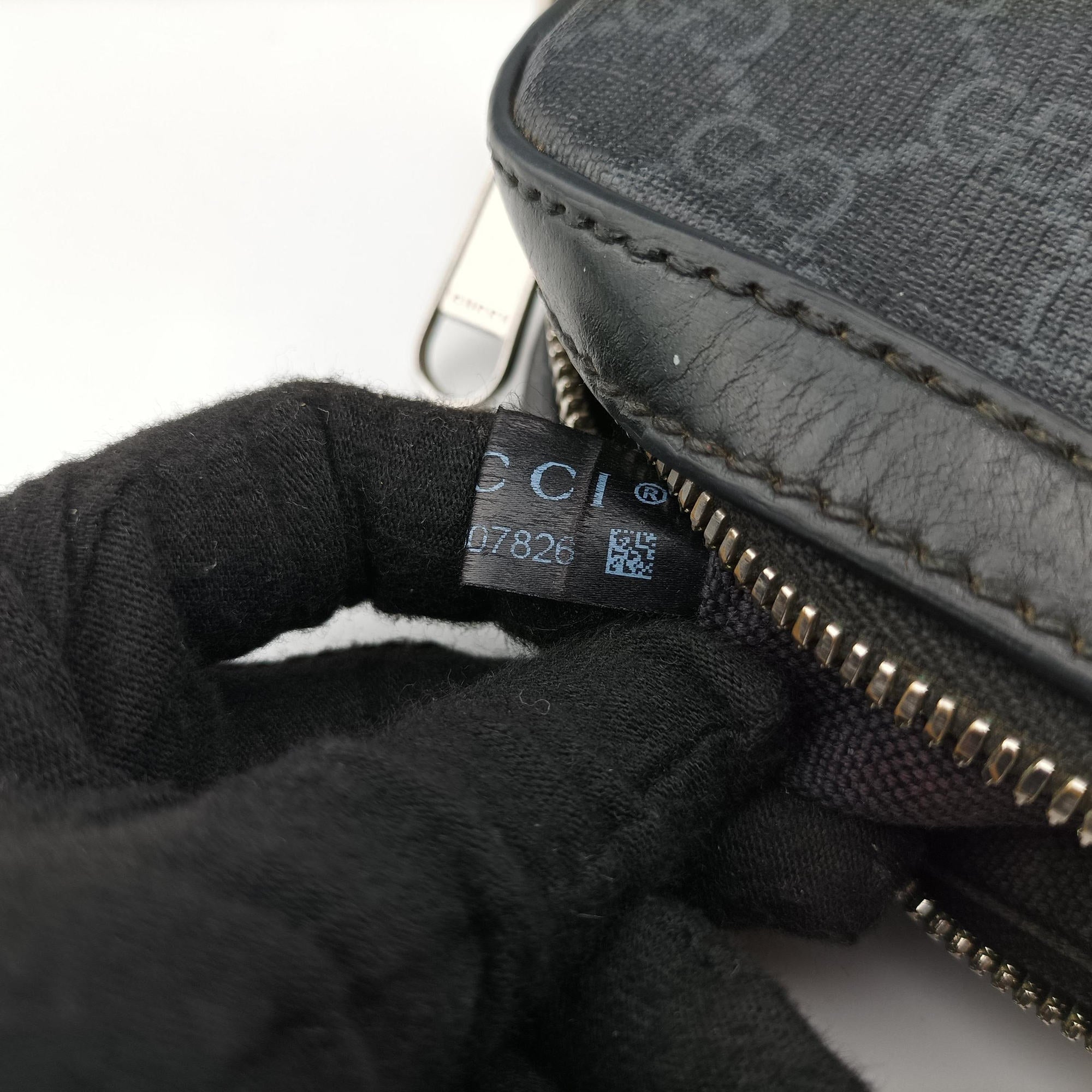 Interlocking G Messenger Black PVC coated canvas×Leather 703468 H037807826インターロッキングG ブラック PVCコーティングキャンバス×レザー 703468 H037807826
