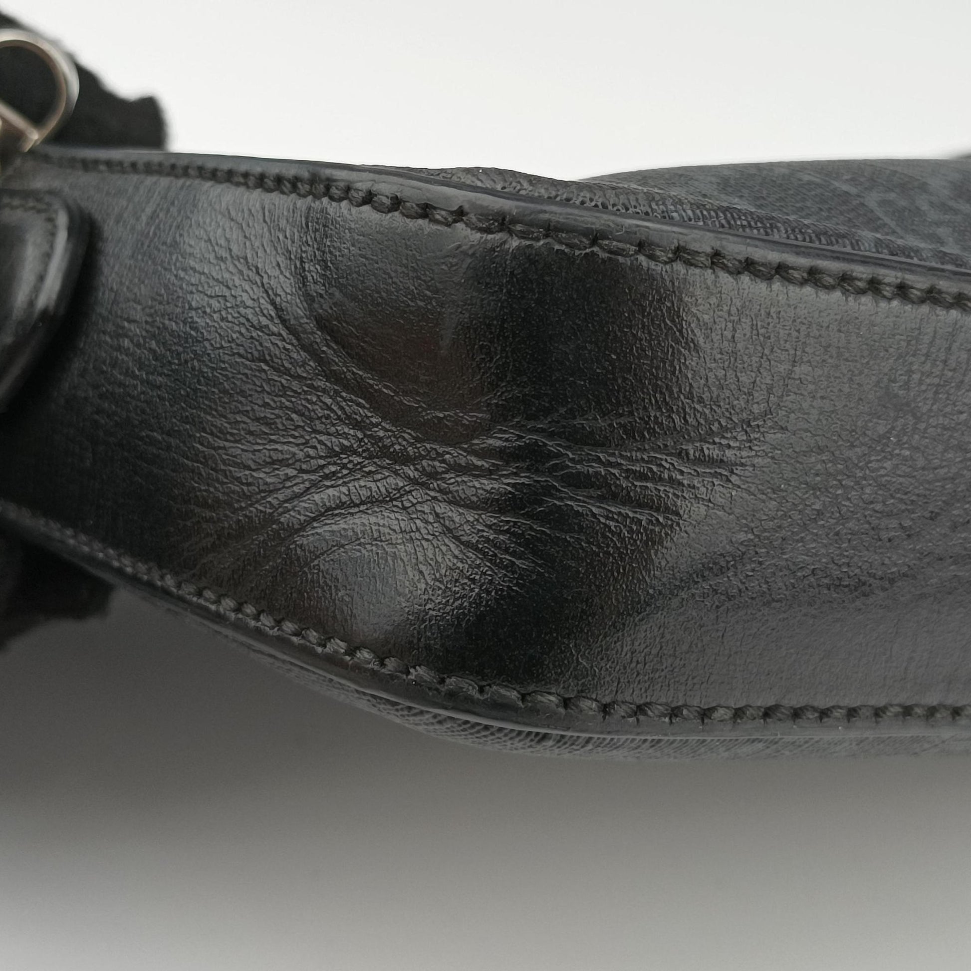 Interlocking G Messenger Black PVC coated canvas×Leather 703468 H037807826インターロッキングG ブラック PVCコーティングキャンバス×レザー 703468 H037807826