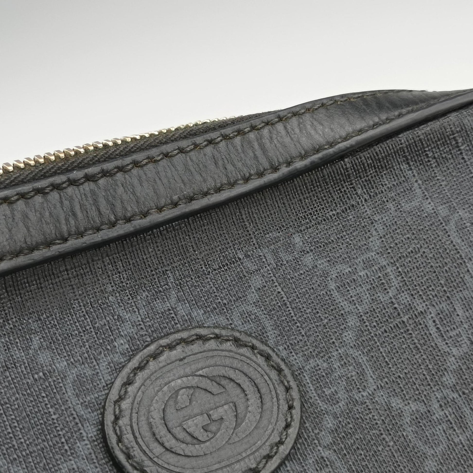 Interlocking G Messenger Black PVC coated canvas×Leather 703468 H037807826インターロッキングG ブラック PVCコーティングキャンバス×レザー 703468 H037807826