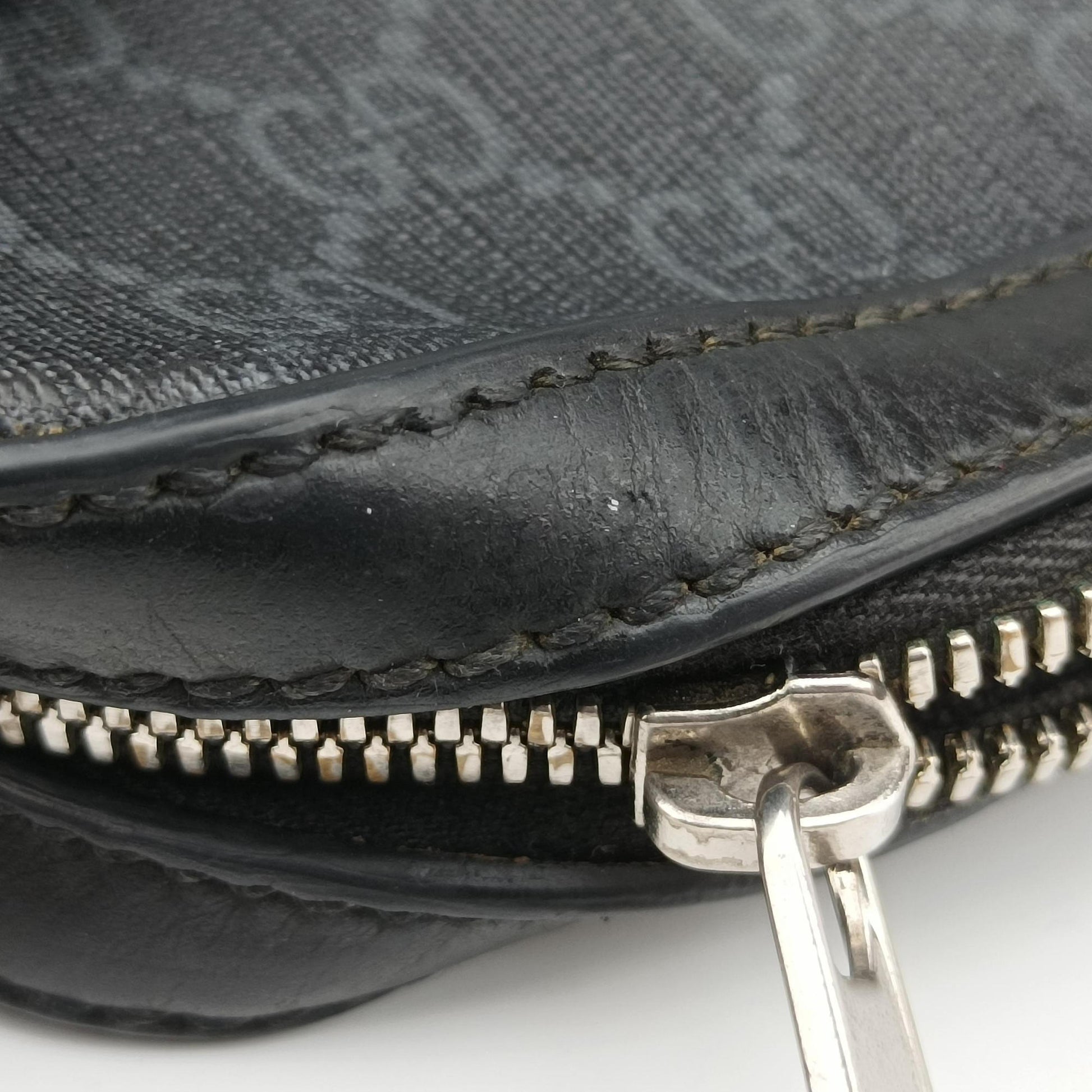Interlocking G Messenger Black PVC coated canvas×Leather 703468 H037807826インターロッキングG ブラック PVCコーティングキャンバス×レザー 703468 H037807826