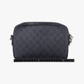Interlocking G Messenger Black PVC coated canvas×Leather 703468 H037807826インターロッキングG ブラック PVCコーティングキャンバス×レザー 703468 H037807826