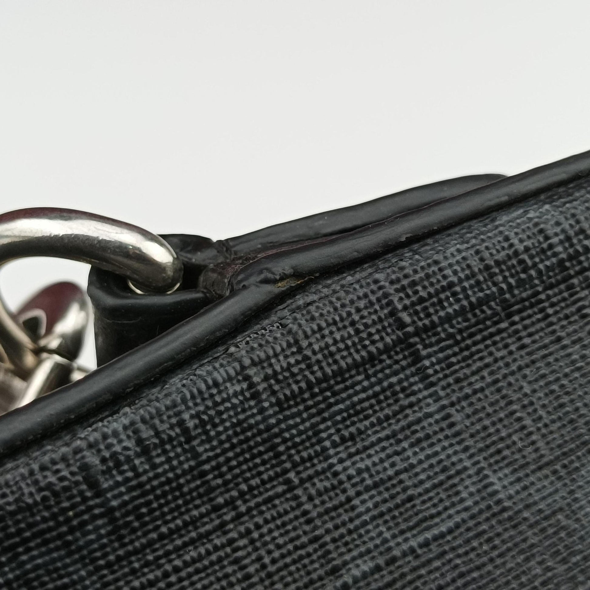 Interlocking G Messenger Black PVC coated canvas×Leather 703468 H037807826インターロッキングG ブラック PVCコーティングキャンバス×レザー 703468 H037807826