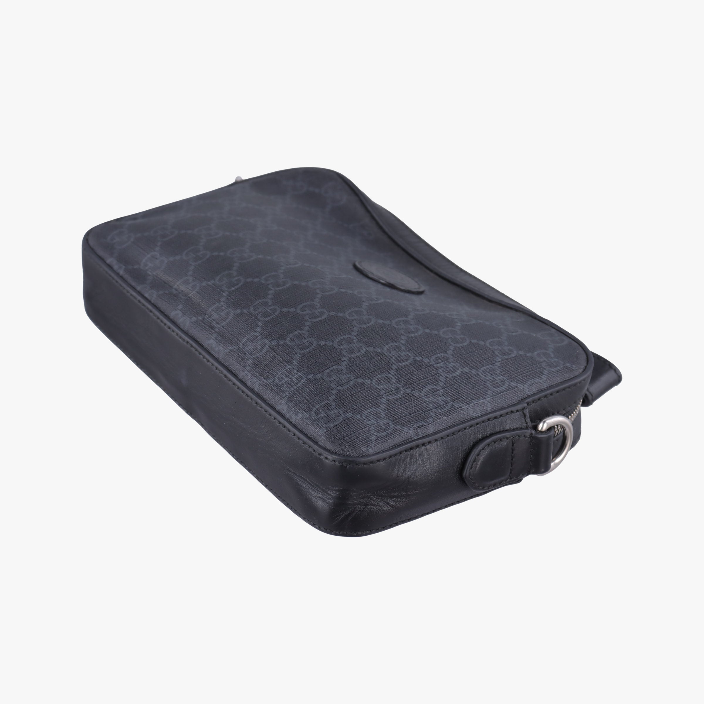 Interlocking G Messenger Black PVC coated canvas×Leather 703468 H037807826インターロッキングG ブラック PVCコーティングキャンバス×レザー 703468 H037807826