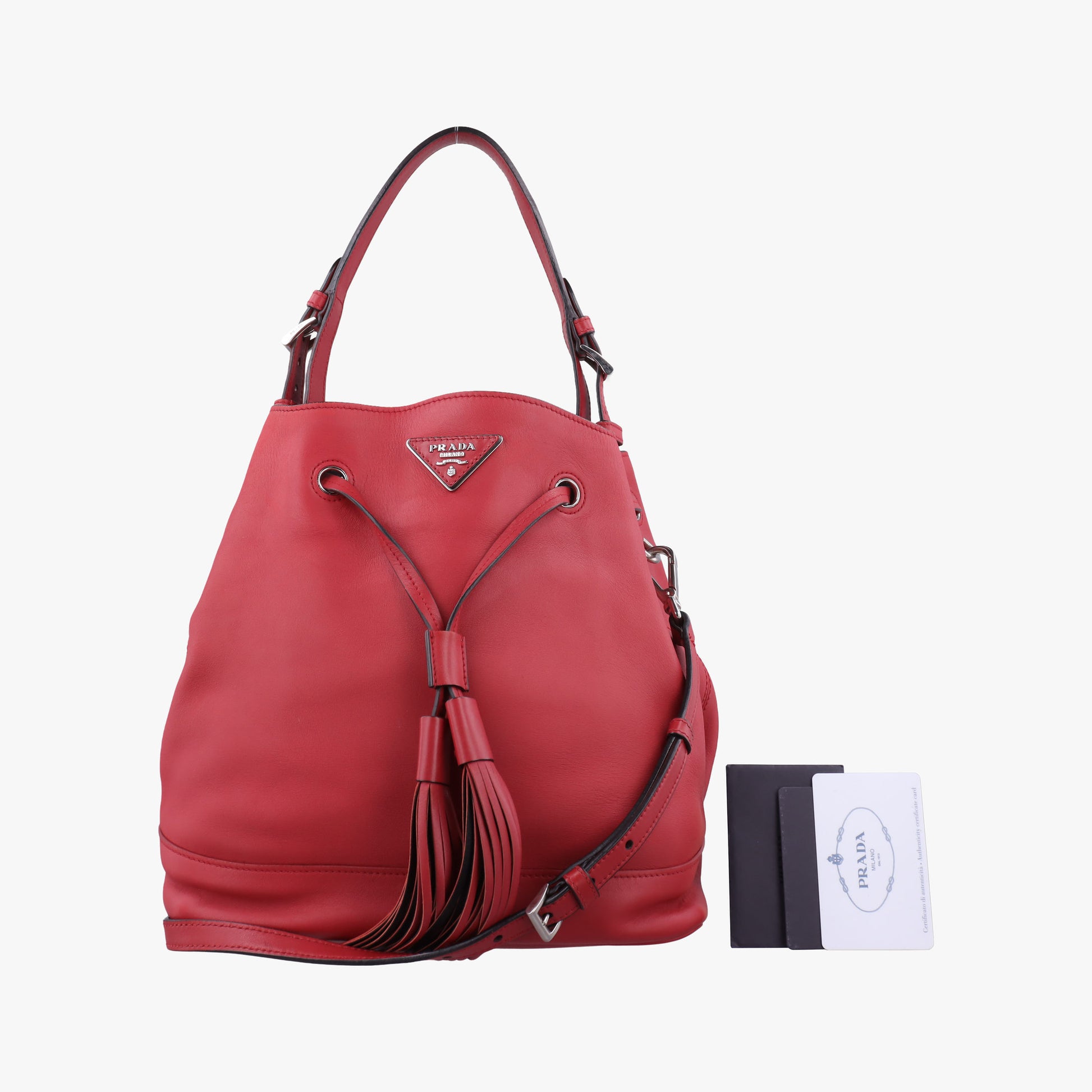 Tassel Drawstring Bucket Red leather BR5069 103タッセル ドローストリング バケツ レッド レザー BR5069 103
