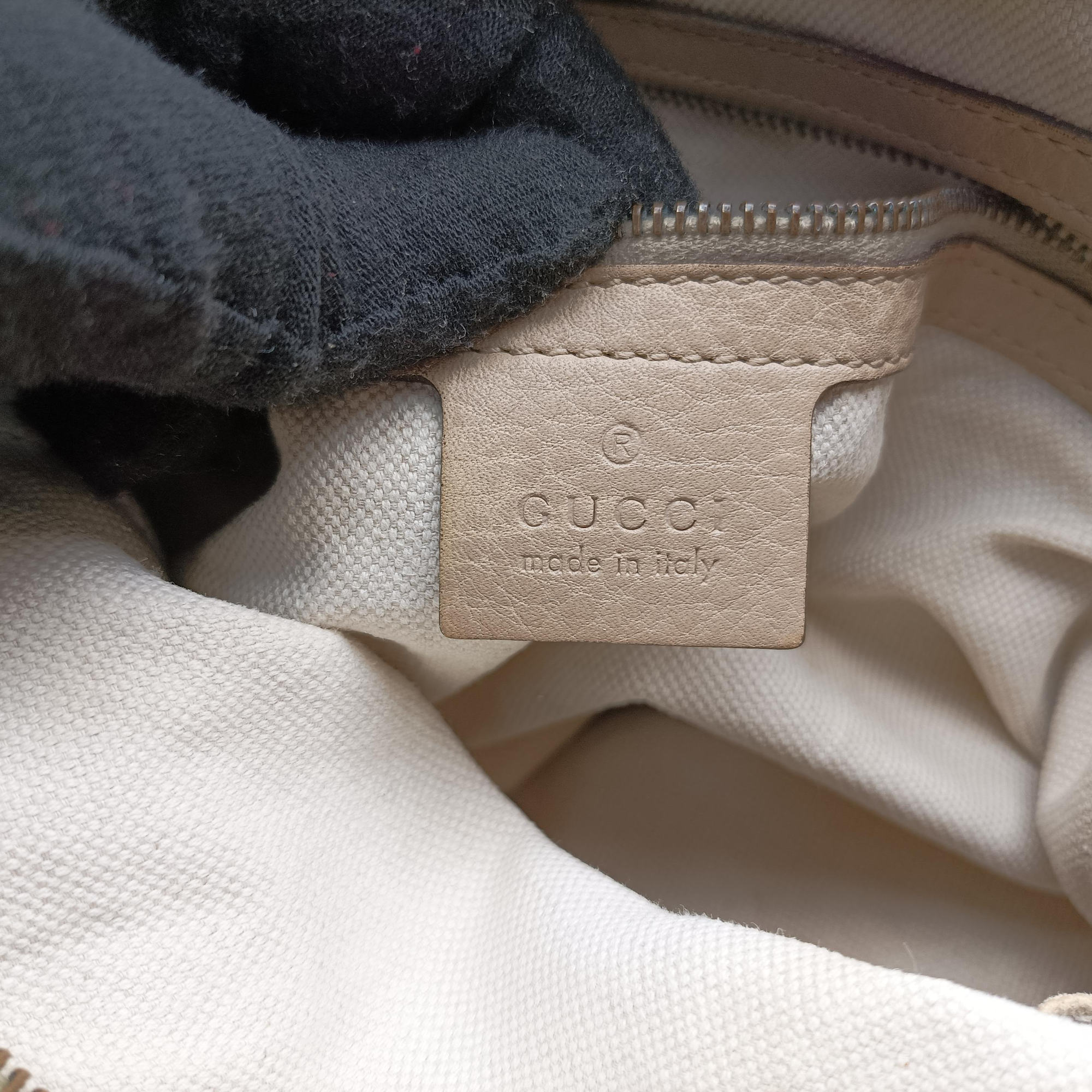 Miss GG Hobo beige×White canvas×leather 326514 E016216438ミス GG ホーボー ベージュ×ホワイト キャンバス×レザー 326514 E016216438