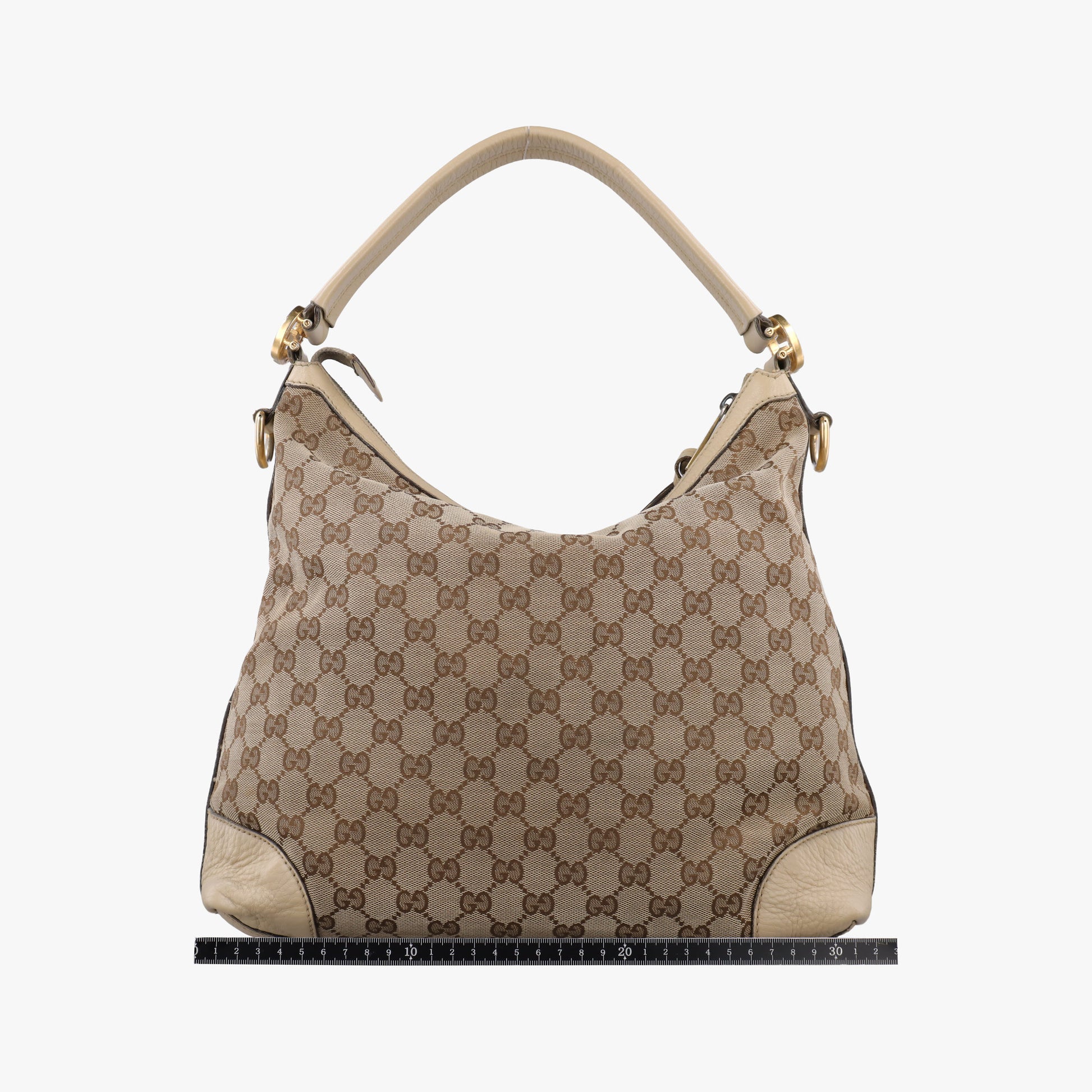 Miss GG Hobo beige×White canvas×leather 326514 E016216438ミス GG ホーボー ベージュ×ホワイト キャンバス×レザー 326514 E016216438