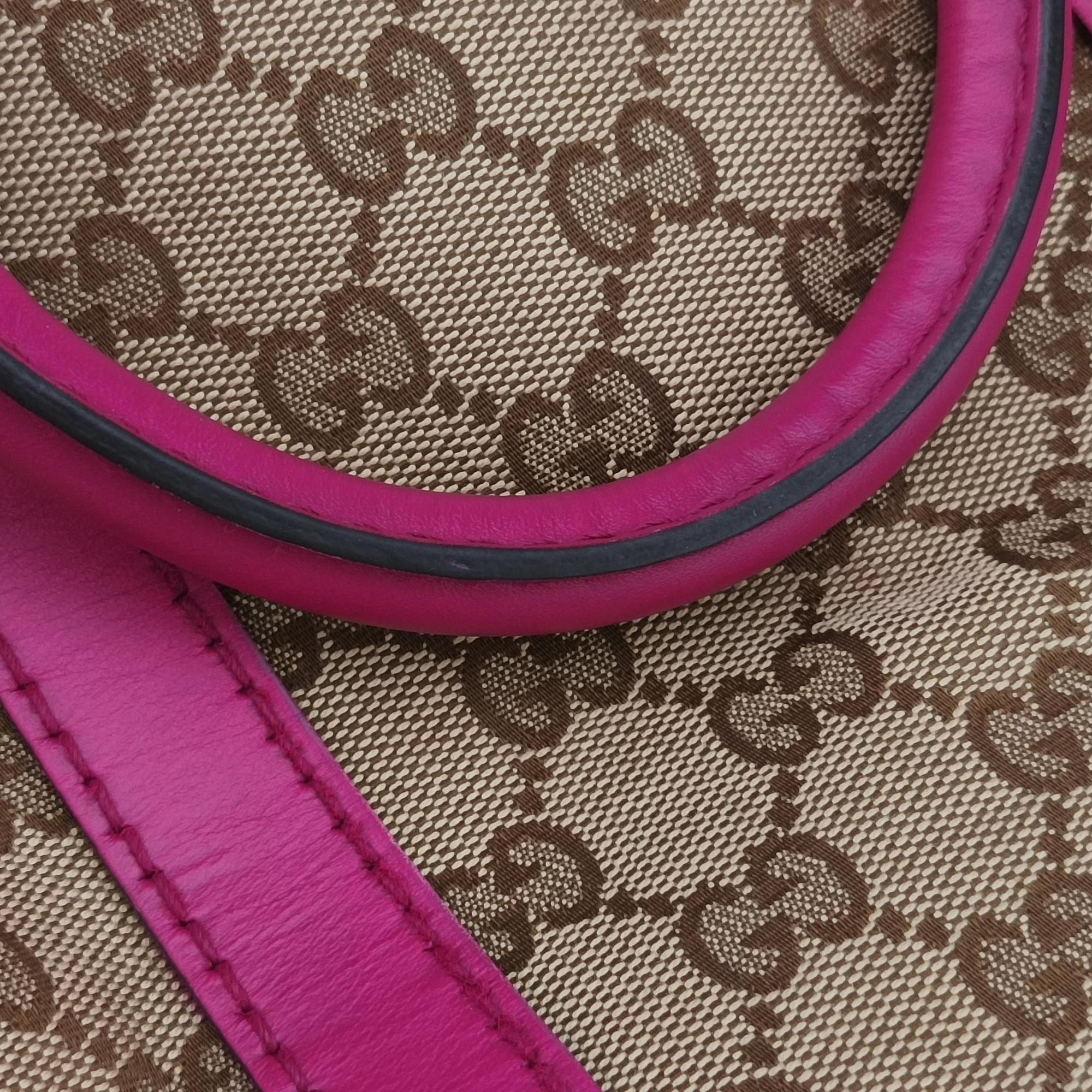 Sherry Line beige×rose canvas×leather 247205 G015853331シェリーライン ベージュ×ローズ キャンバス×レザー 247205 G015853331