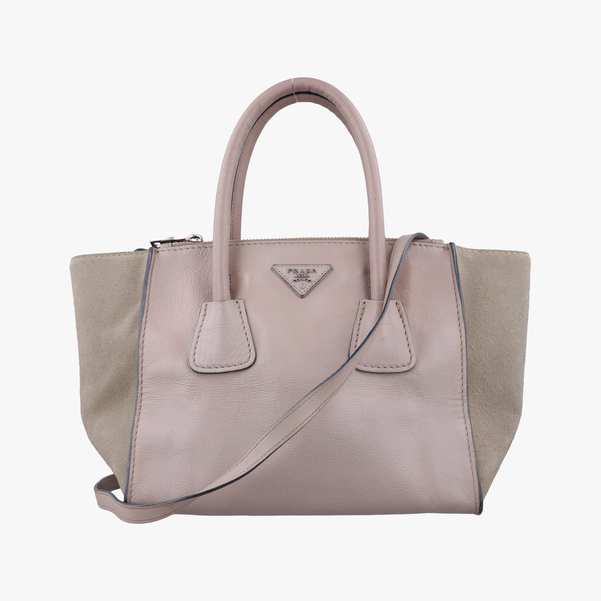 Glace Twin Pocket Tote Beige×Pink Suede × leather B2625M 231グレース ツインポケットトート ベージュ×ピンク スエード×レザー B2625M 231