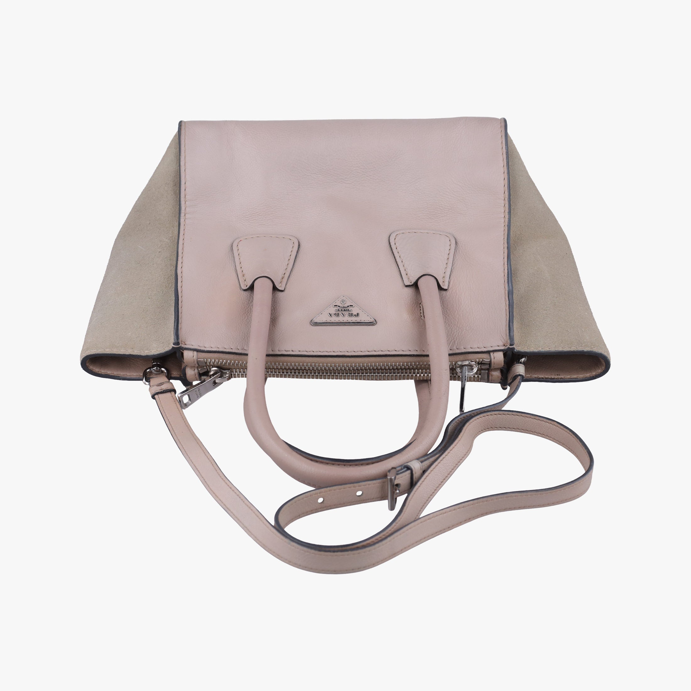 Glace Twin Pocket Tote Beige×Pink Suede × leather B2625M 231グレース ツインポケットトート ベージュ×ピンク スエード×レザー B2625M 231