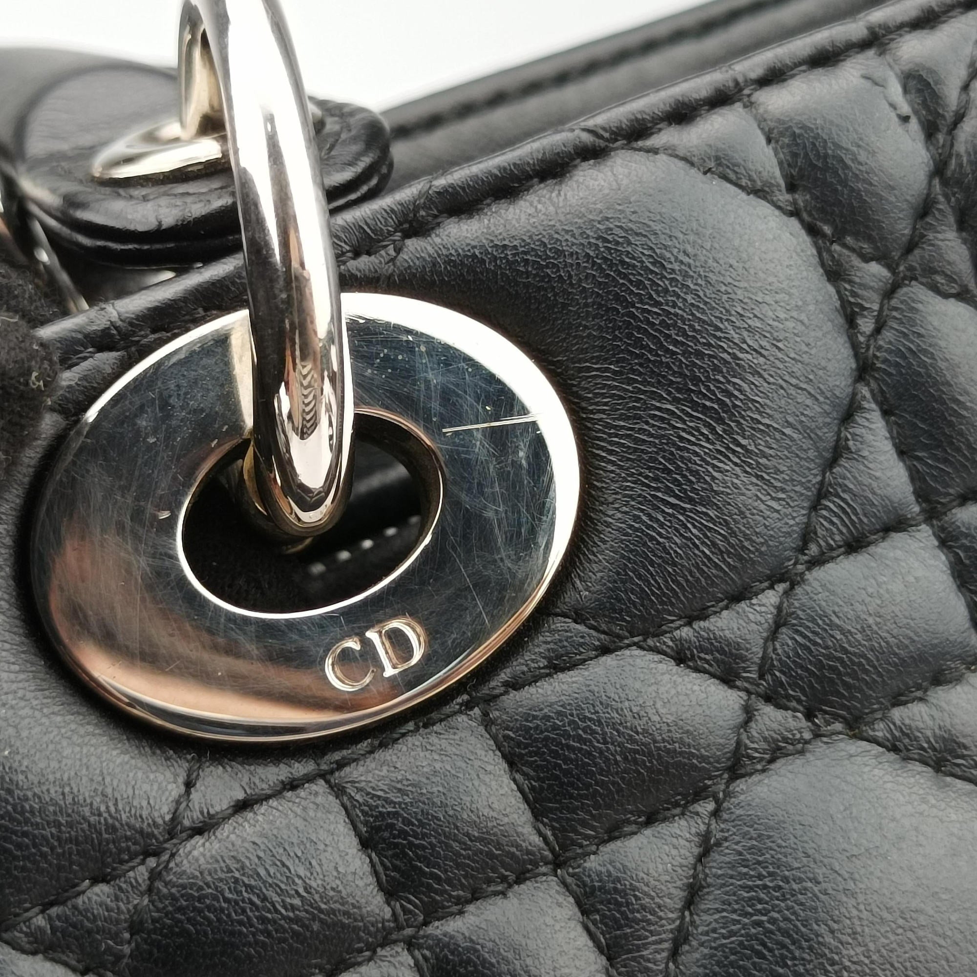 Lady Dior Black lambskin 17-BO-0112レディディオール ブラック ラムスキン 17-BO-0112
