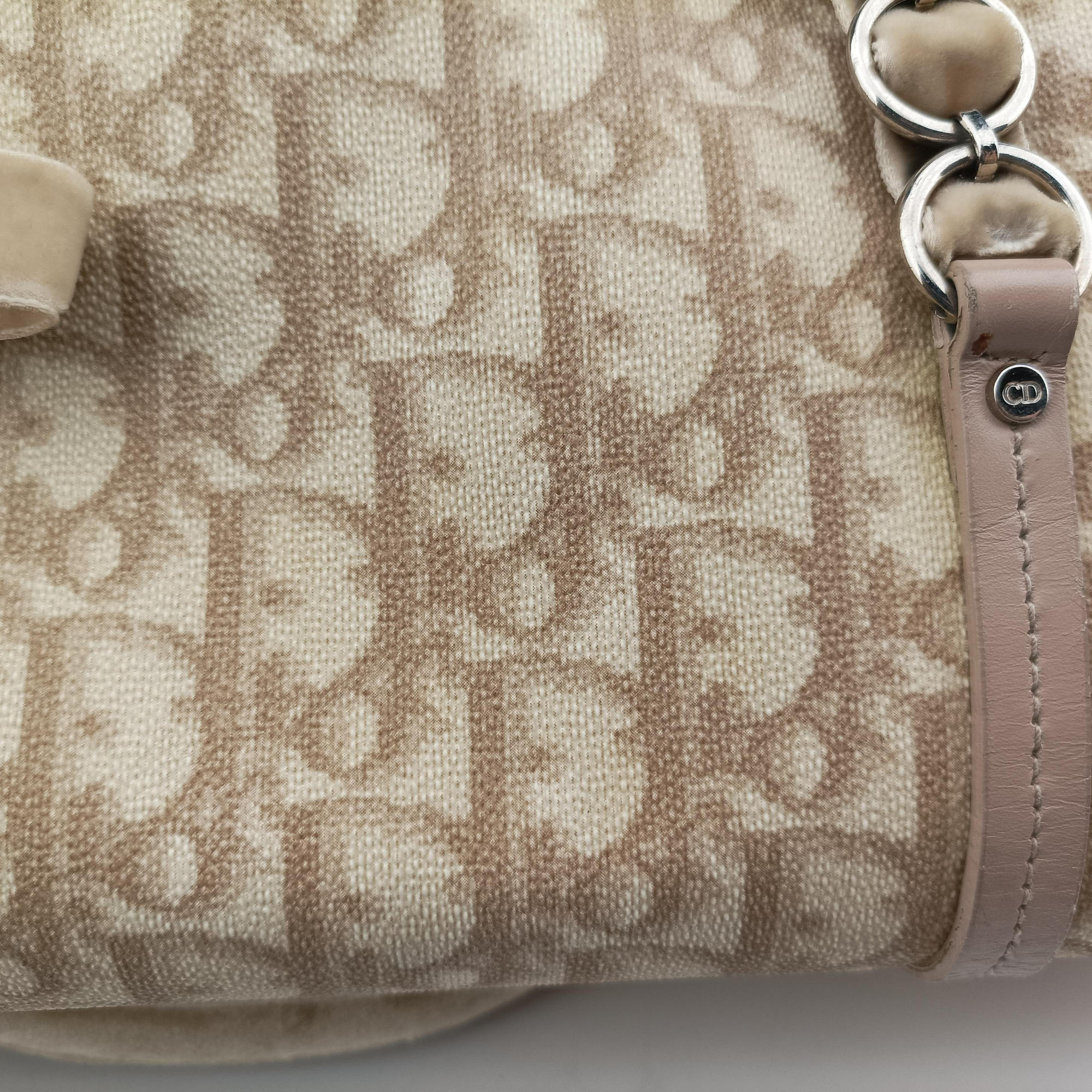 Romantic Trotter Beige x Pink PVC coated canvas x velour 03-BO-1025ロマンティックトロッター ベージュ×ピンク PVCコーティングキャンバスxベロア 03-BO-1025