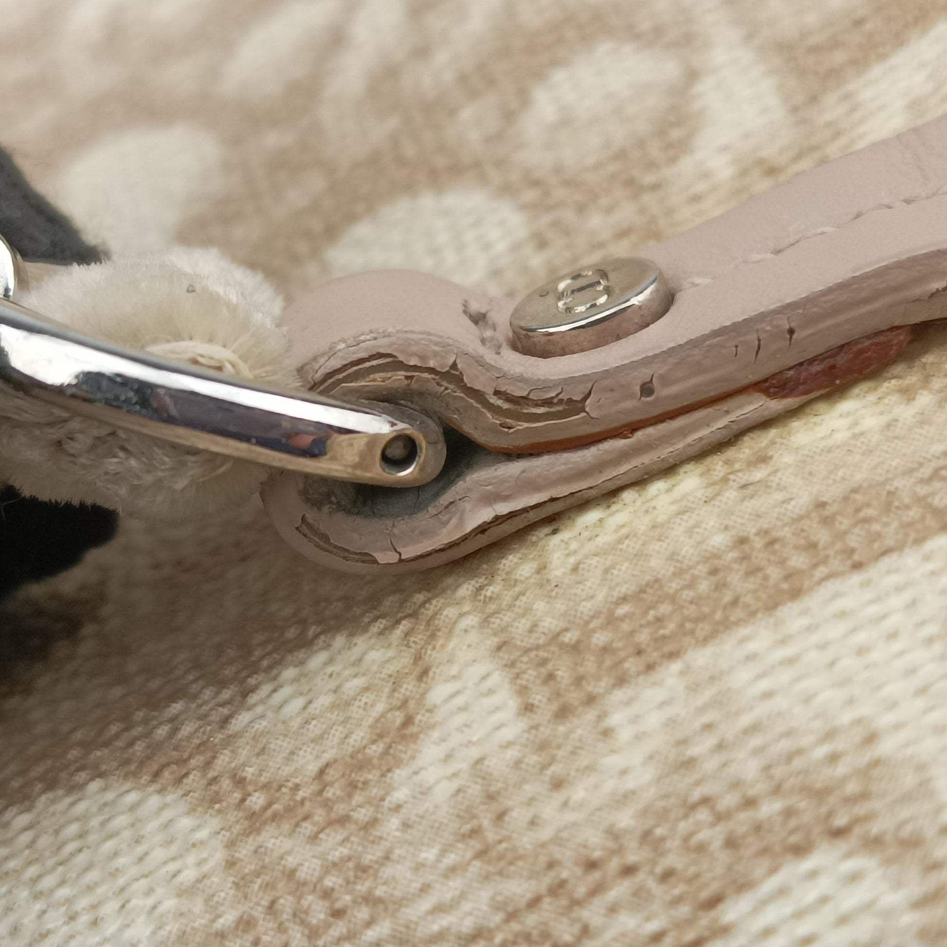Romantic Trotter Beige x Pink PVC coated canvas x velour 03-BO-1025ロマンティックトロッター ベージュ×ピンク PVCコーティングキャンバスxベロア 03-BO-1025