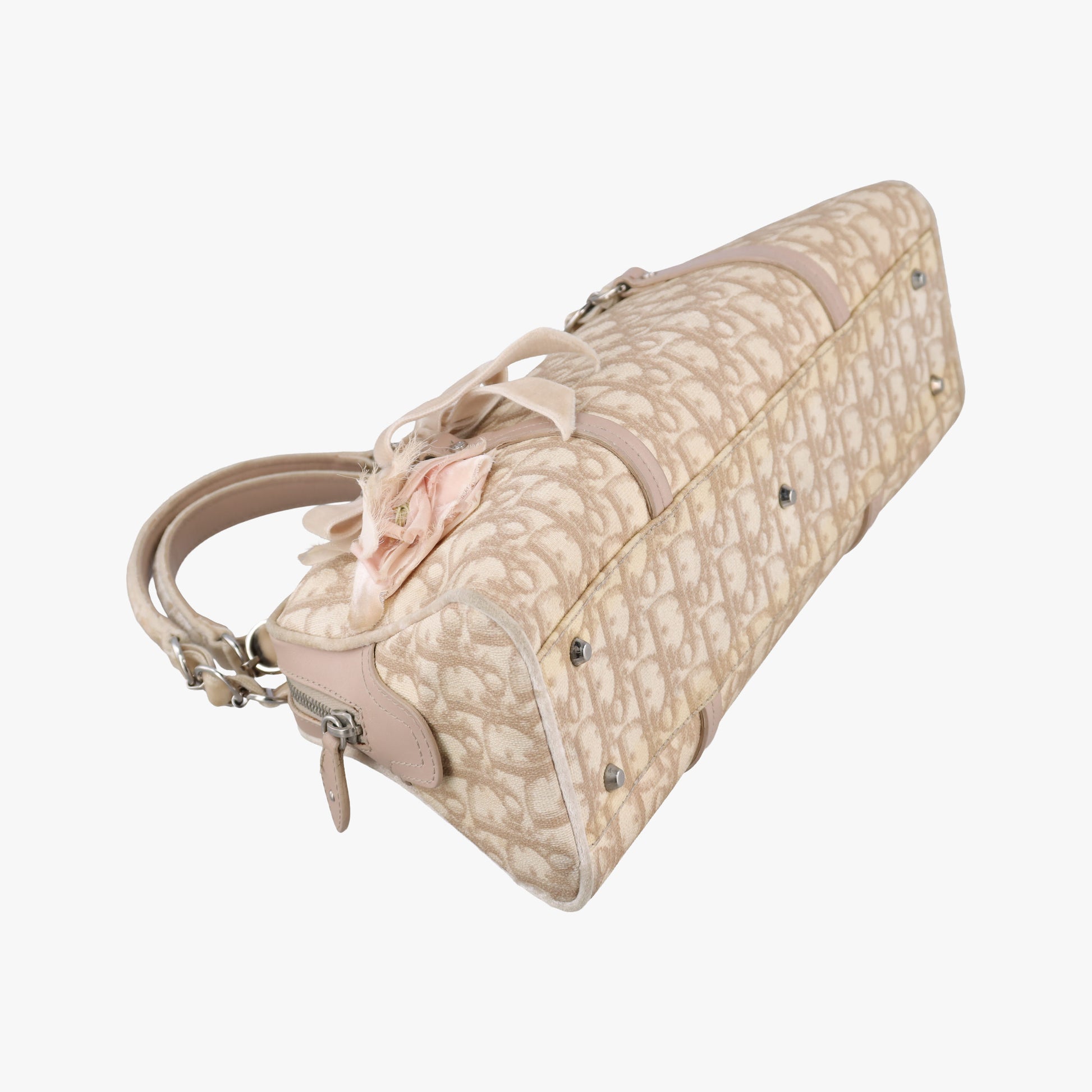 Romantic Trotter Beige x Pink PVC coated canvas x velour 03-BO-1025ロマンティックトロッター ベージュ×ピンク PVCコーティングキャンバスxベロア 03-BO-1025