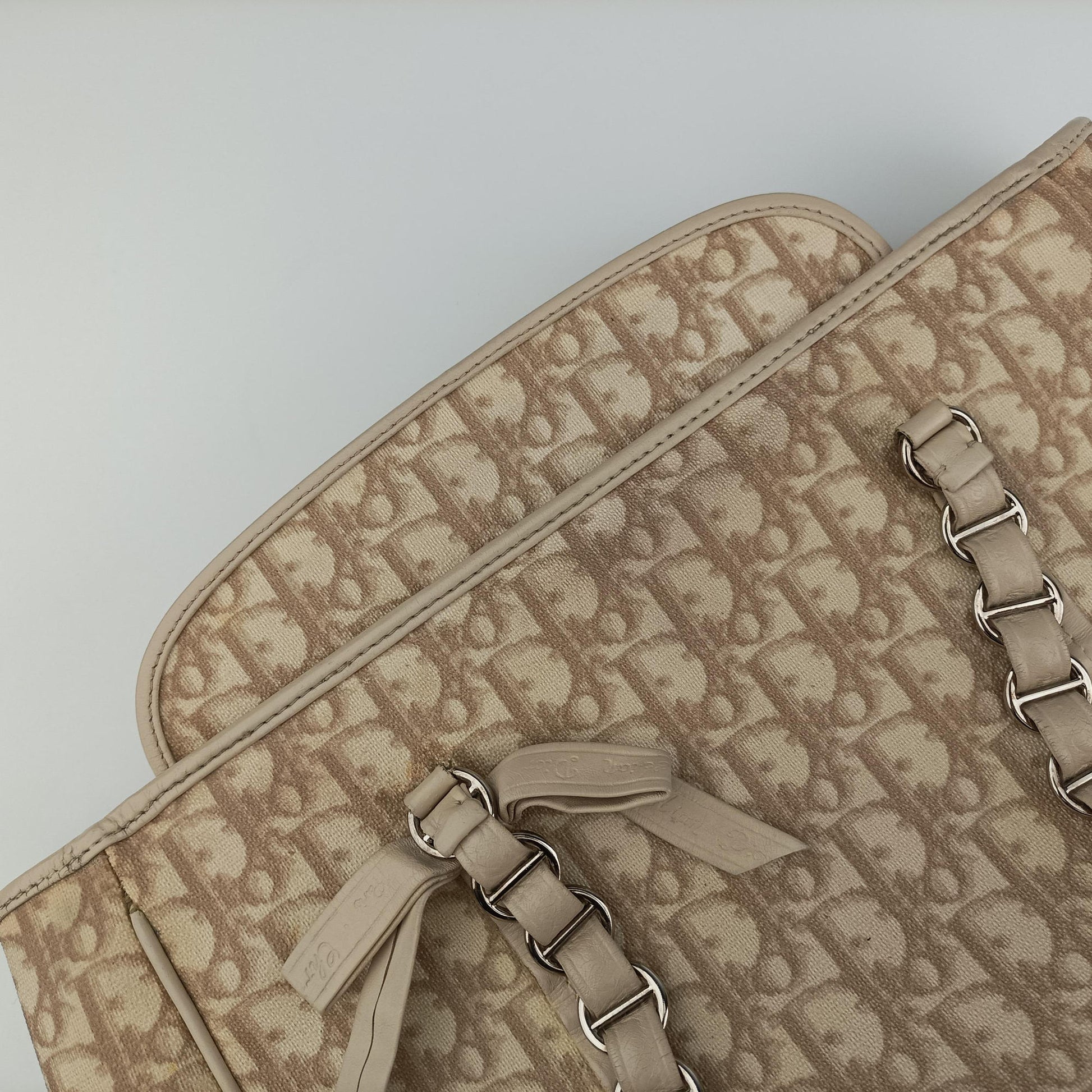 Diorissimo Romantique Beige PVC coated canvas ×Leather 02-BO-1026ディオリッシモロマンティック ベージュ PVCコーティングキャンバス×レザー 02-BO-1026