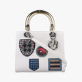 Lady Dior White×Multicolour Leather 17-BO-0114レディディオール ホワイト×マルチカラー レザー 17-BO-0114
