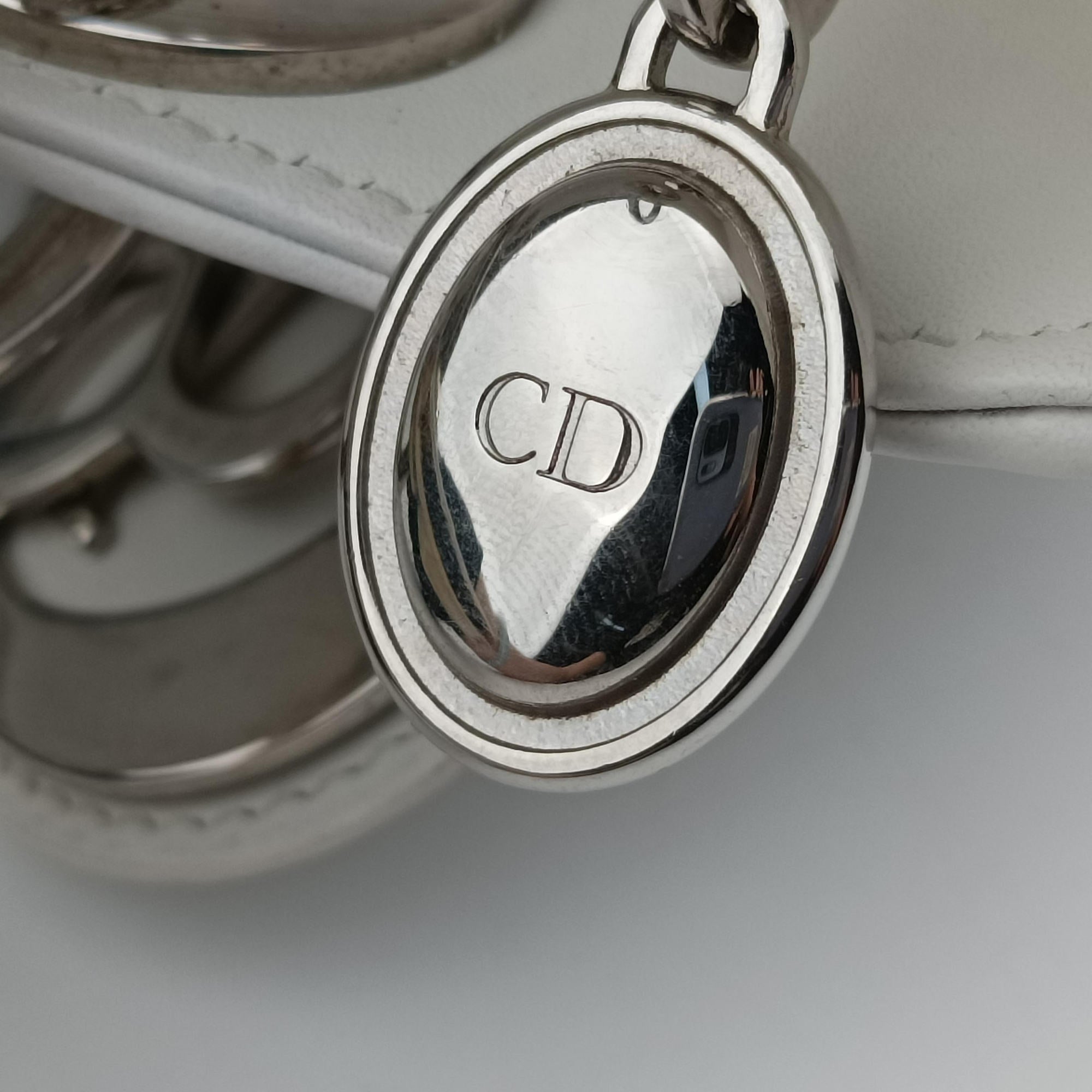 Lady Dior White×Multicolour Leather 17-BO-0114レディディオール ホワイト×マルチカラー レザー 17-BO-0114