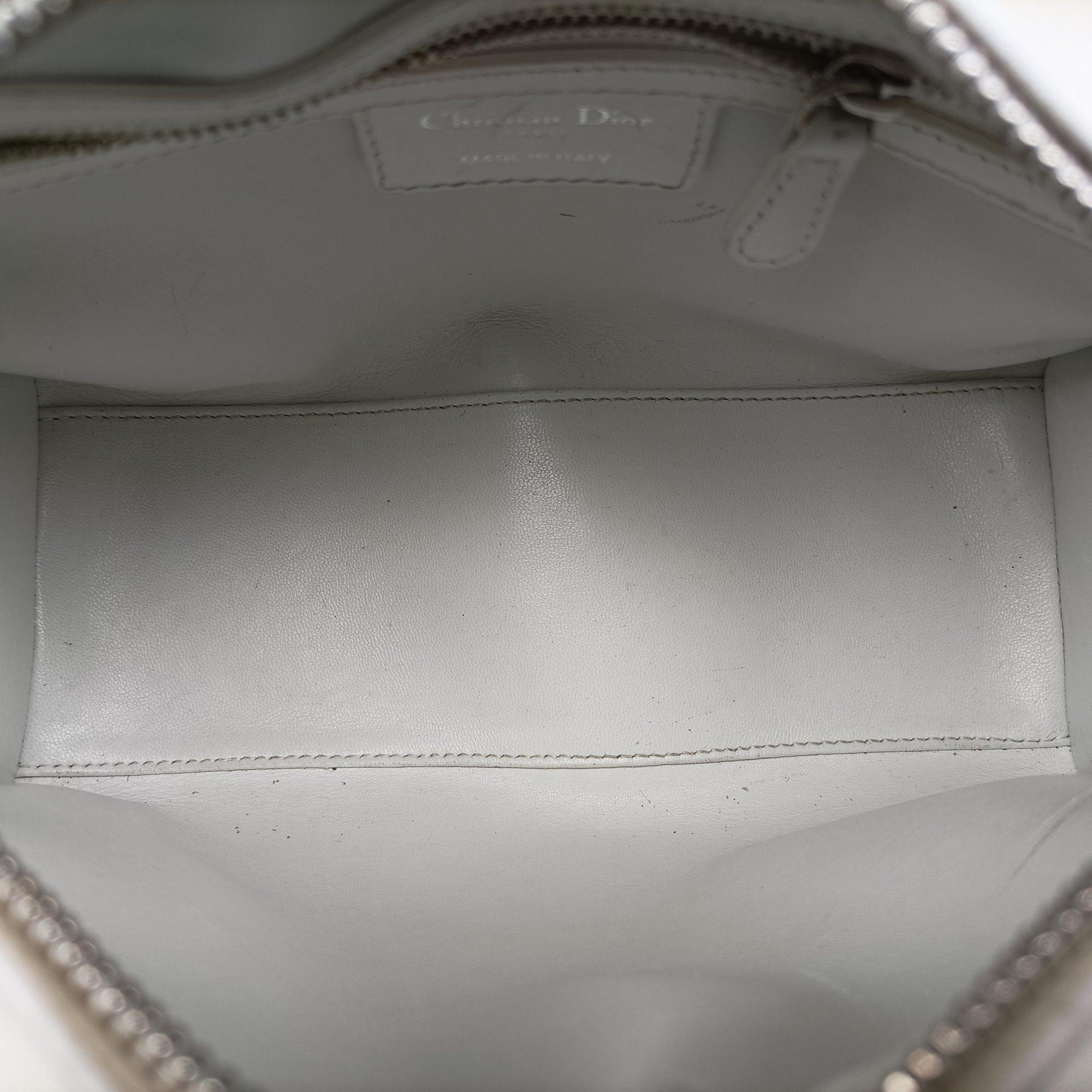 Lady Dior White×Multicolour Leather 17-BO-0114レディディオール ホワイト×マルチカラー レザー 17-BO-0114
