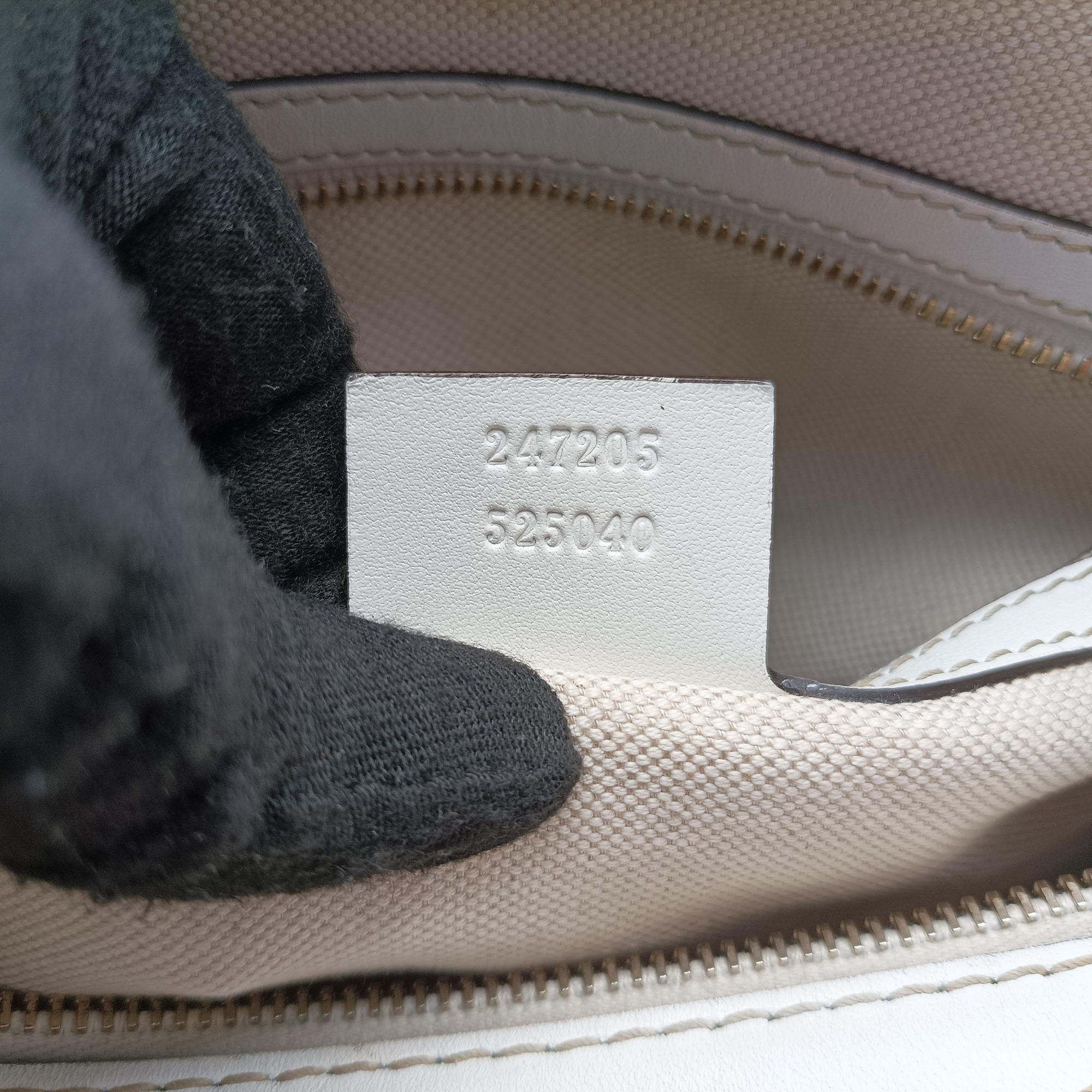 Sherry Line White×Beige×Multi Canvas × Leather 247205 A7768474シェリーライン ホワイト×ベージュ×マルチ キャンバス × レザー 247205 A7768474