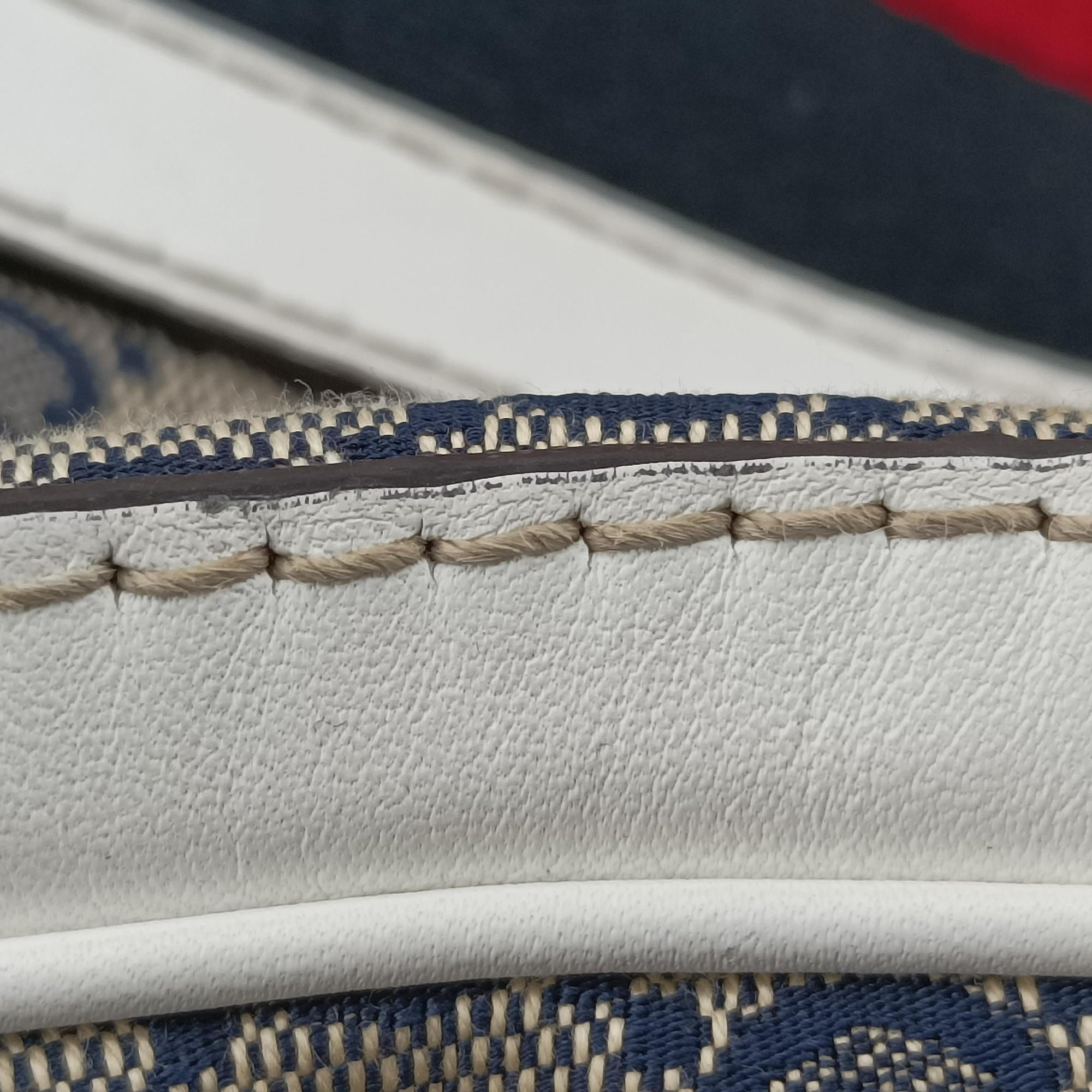 Sherry Line White×Beige×Multi Canvas × Leather 247205 A7768474シェリーライン ホワイト×ベージュ×マルチ キャンバス × レザー 247205 A7768474