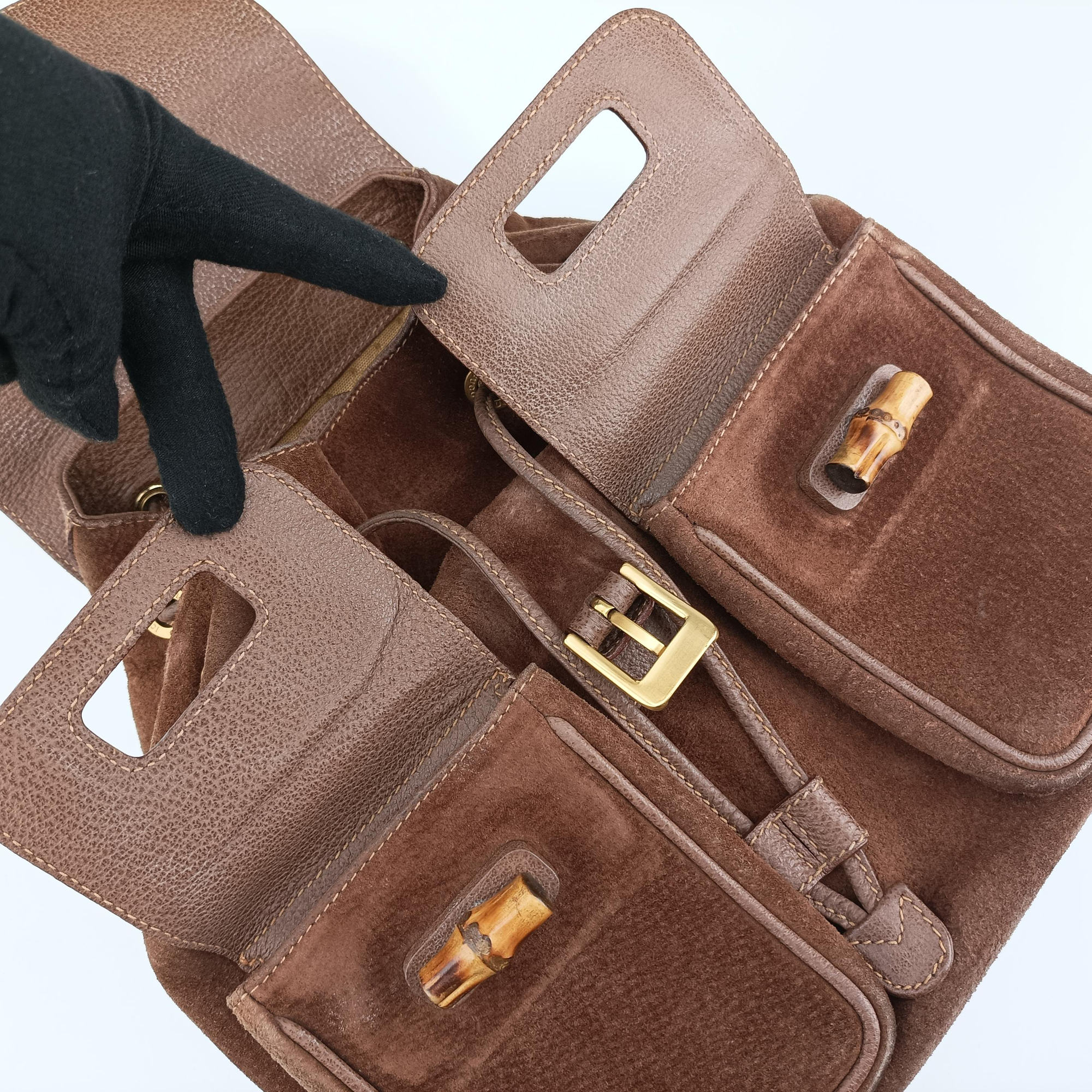Bamboo Brown Suede×Leather 003.20 Lot number unknownバンブー ブラウン スエード×レザー 003.20 製番不明