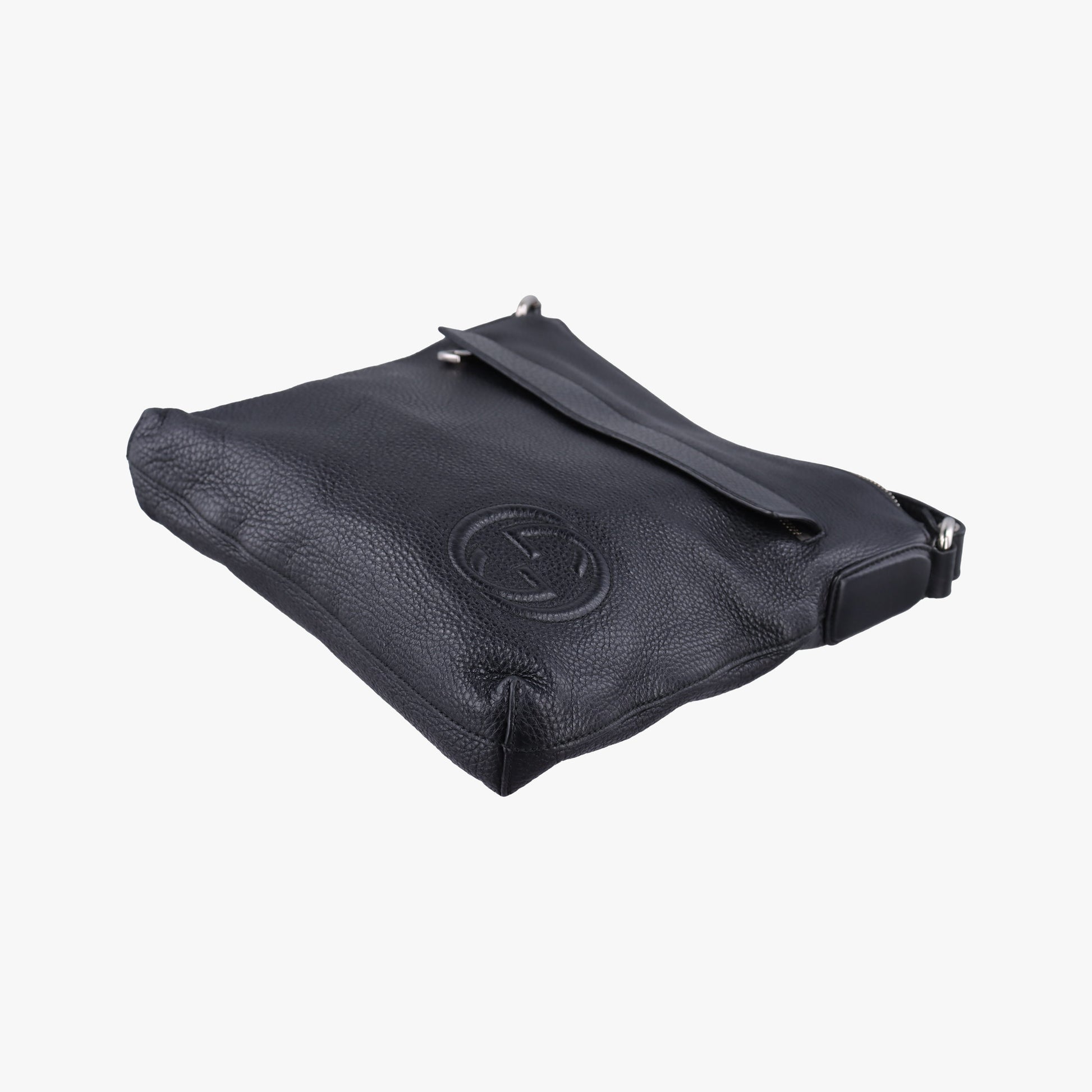 Interlocking G Logo Soho Messenger Black Leather 322059 E014137495インターロッキングG ソーホー メッセンジャー ブラック レザー 322059 E014137495