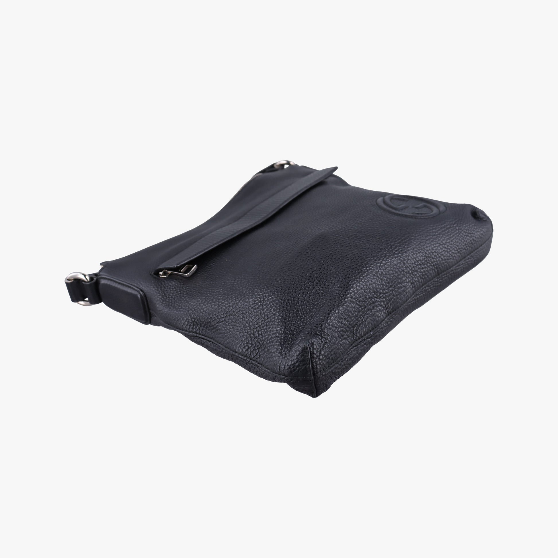 Interlocking G Logo Soho Messenger Black Leather 322059 E014137495インターロッキングG ソーホー メッセンジャー ブラック レザー 322059 E014137495