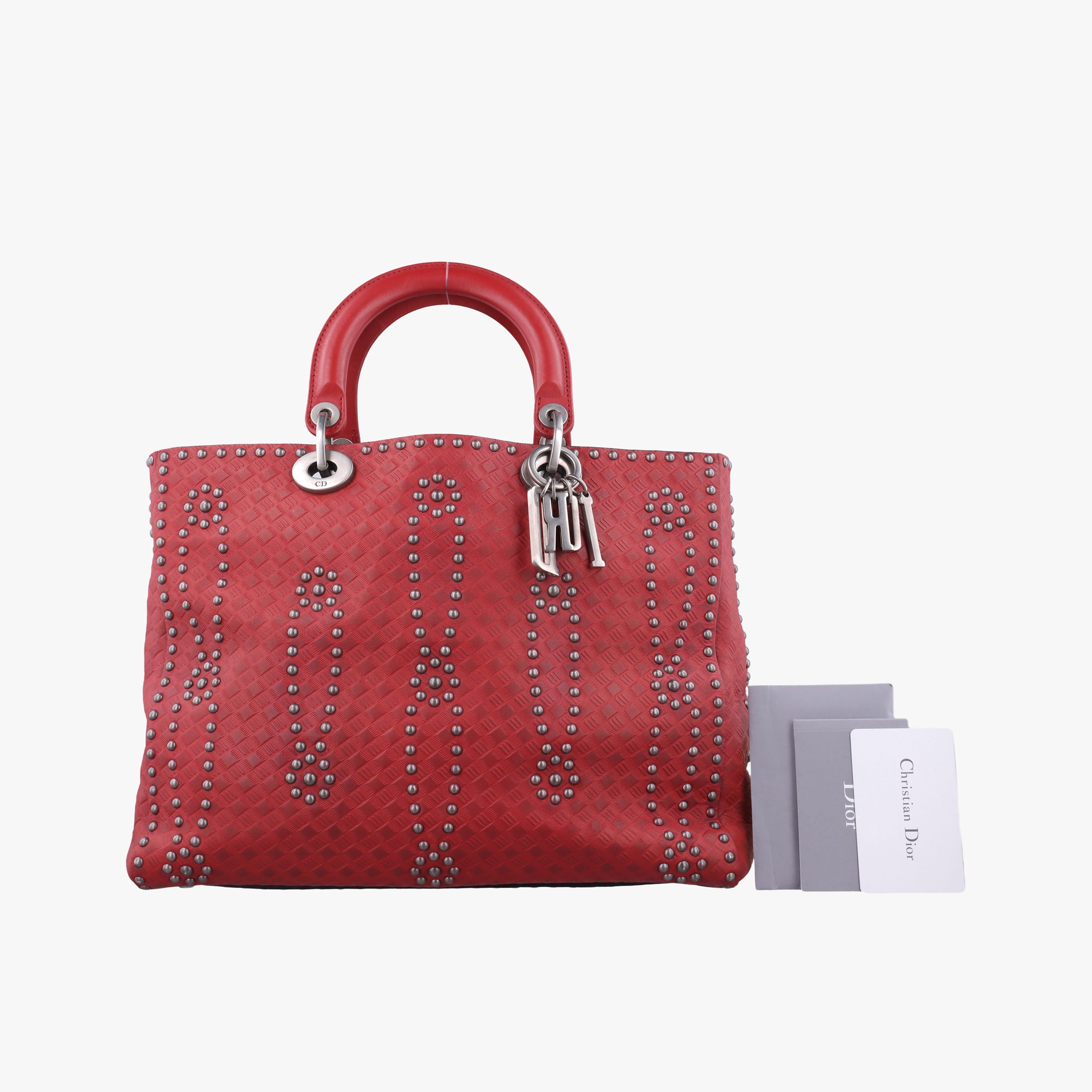 Lady Dior Red Leather 35-MA-1107レディディオール レッド レザー 35-MA-1107