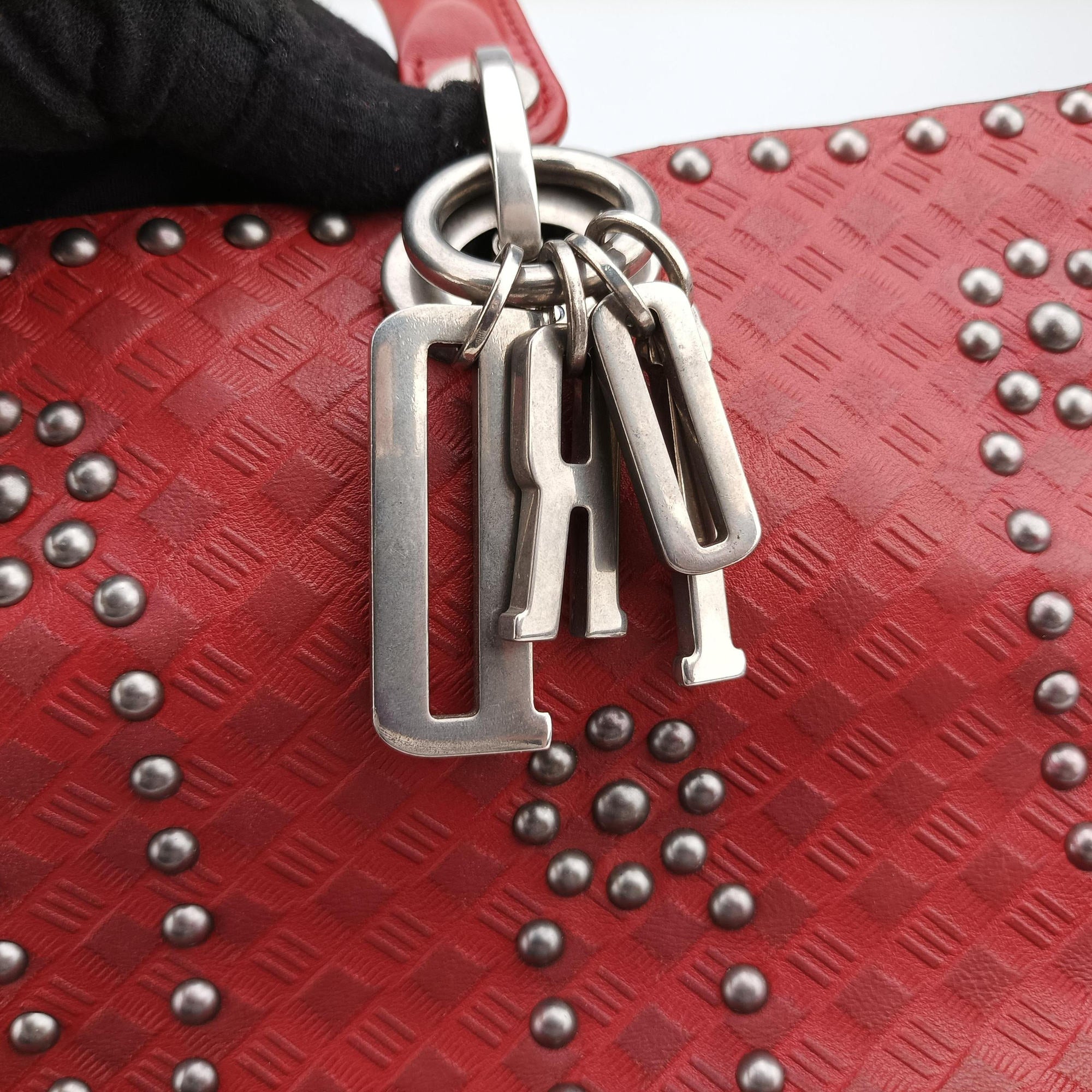 Lady Dior Red Leather 35-MA-1107レディディオール レッド レザー 35-MA-1107