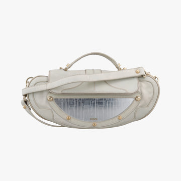 Vanity Mirrored Light Blue × Silver Leather × Plastic 8BN135 Lot number unknownバニティミラー ライトブルー×シルバー レザー×プラスチック 8BN135 製番不明
