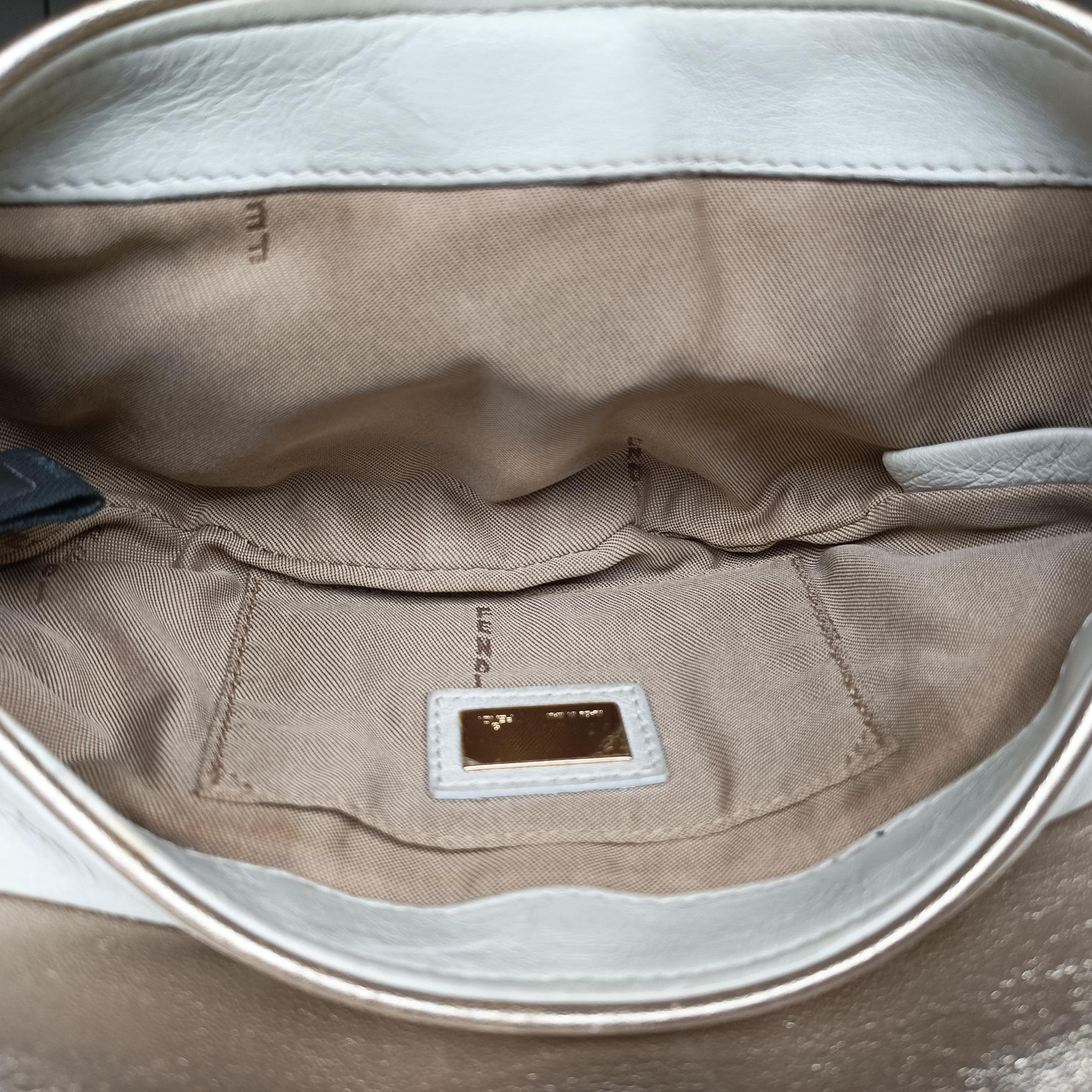 Vanity Mirrored Light Blue × Silver Leather × Plastic 8BN135 Lot number unknownバニティミラー ライトブルー×シルバー レザー×プラスチック 8BN135 製番不明