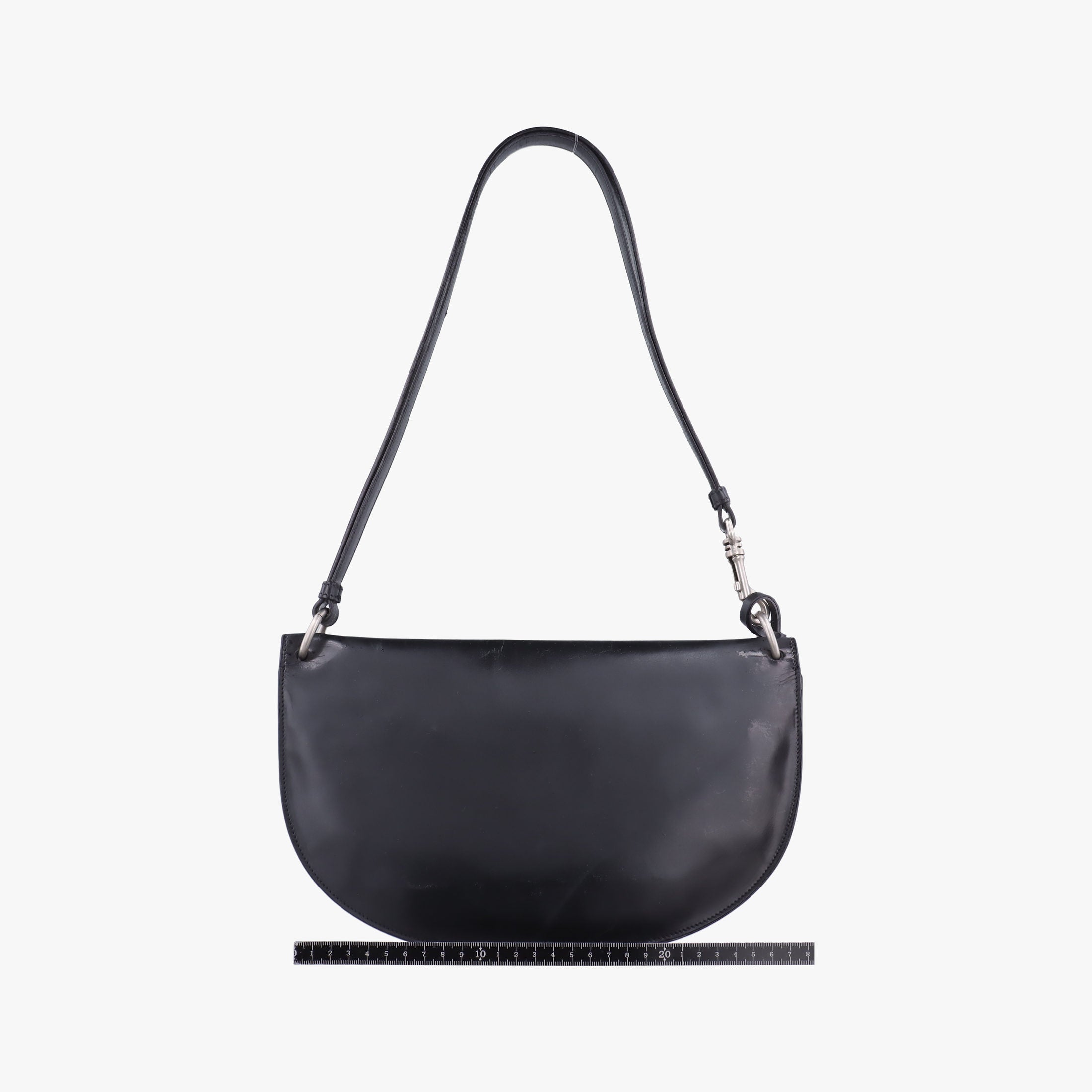 Half Moon Flap Black Leather B11231 145ハーフムーン フラップ ブラック レザー  B11231 145
