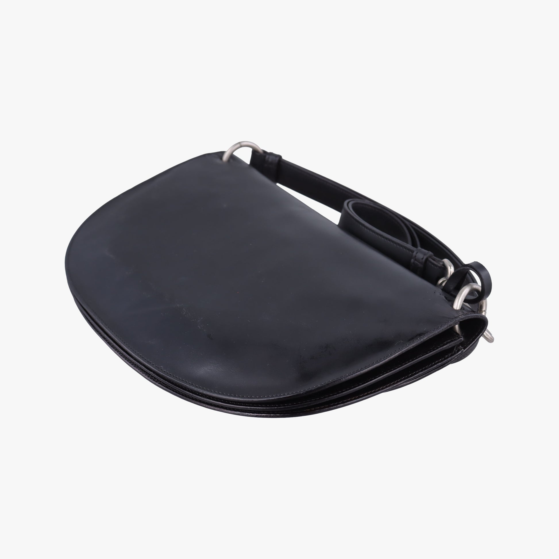 Half Moon Flap Black Leather B11231 145ハーフムーン フラップ ブラック レザー  B11231 145