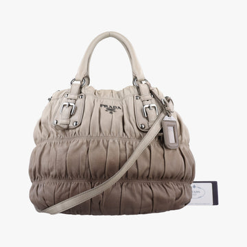 Gaufre Brown × Beige lambskin BN1702 105ギャザー ブラウン × ベージュ ラムスキン BN1702 105